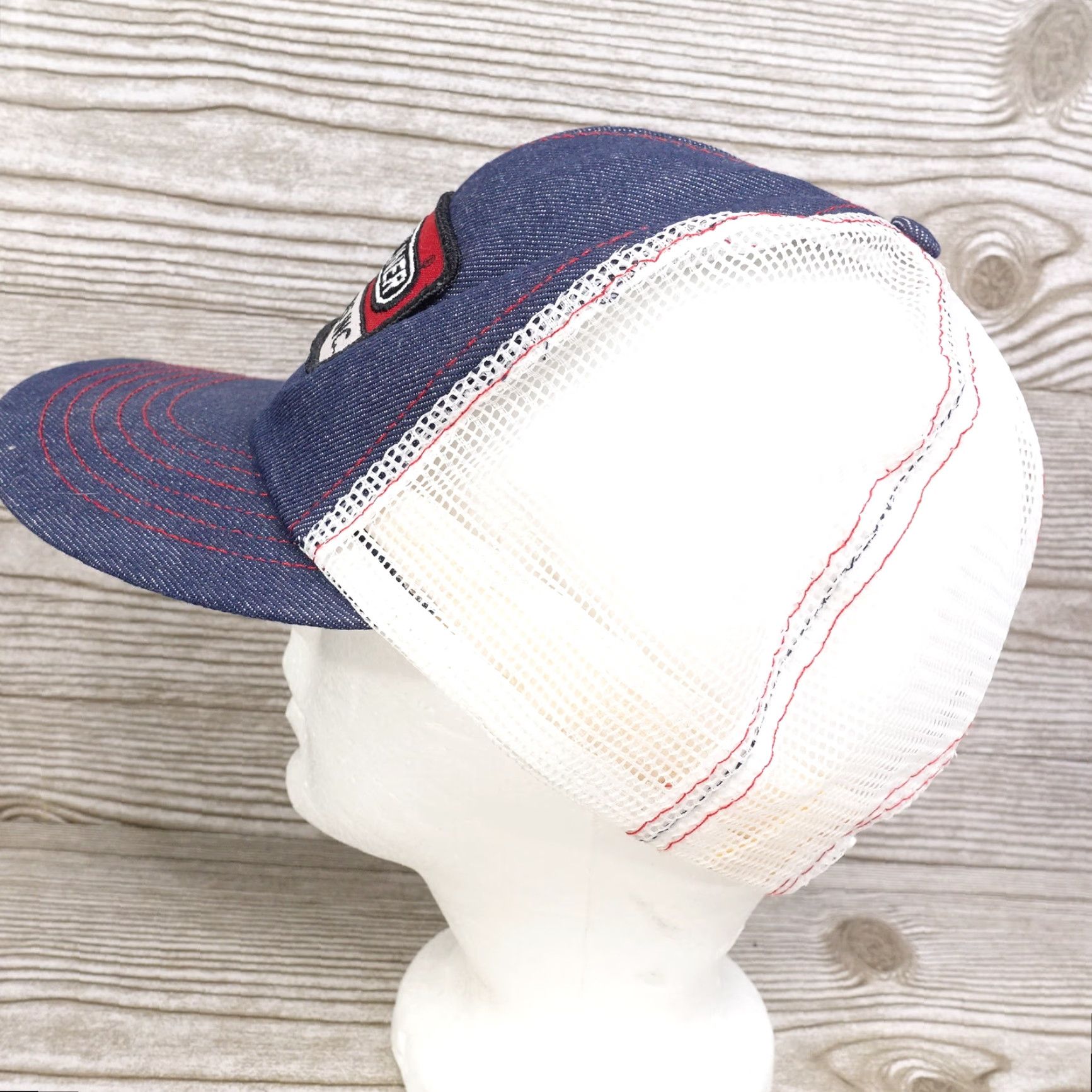 Denime VINTAGE FREIGHTLINER TRUCK CENTERS DENIM BLUE JEAN USA MADE TRUCKER HAT CAP Size US 35 - 5 Thumbnail