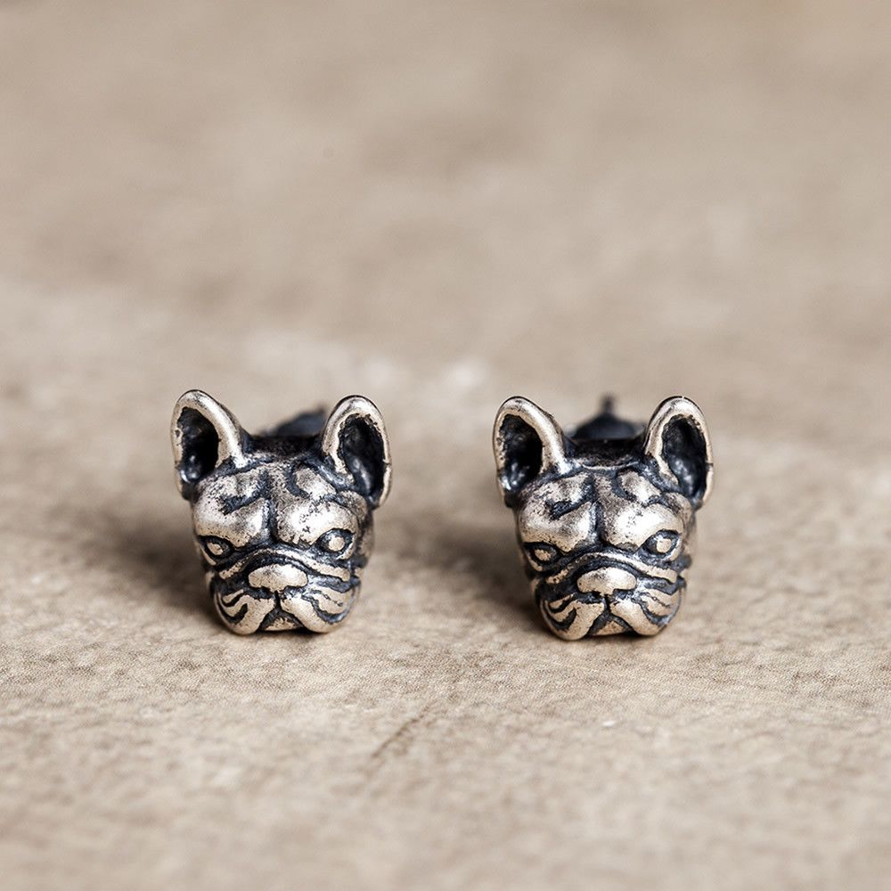 Jewelry Dog 925 Silver Crazy Earrings One Pairs Chrome Jewelry Size ONE SIZE - 1 Thumbnail