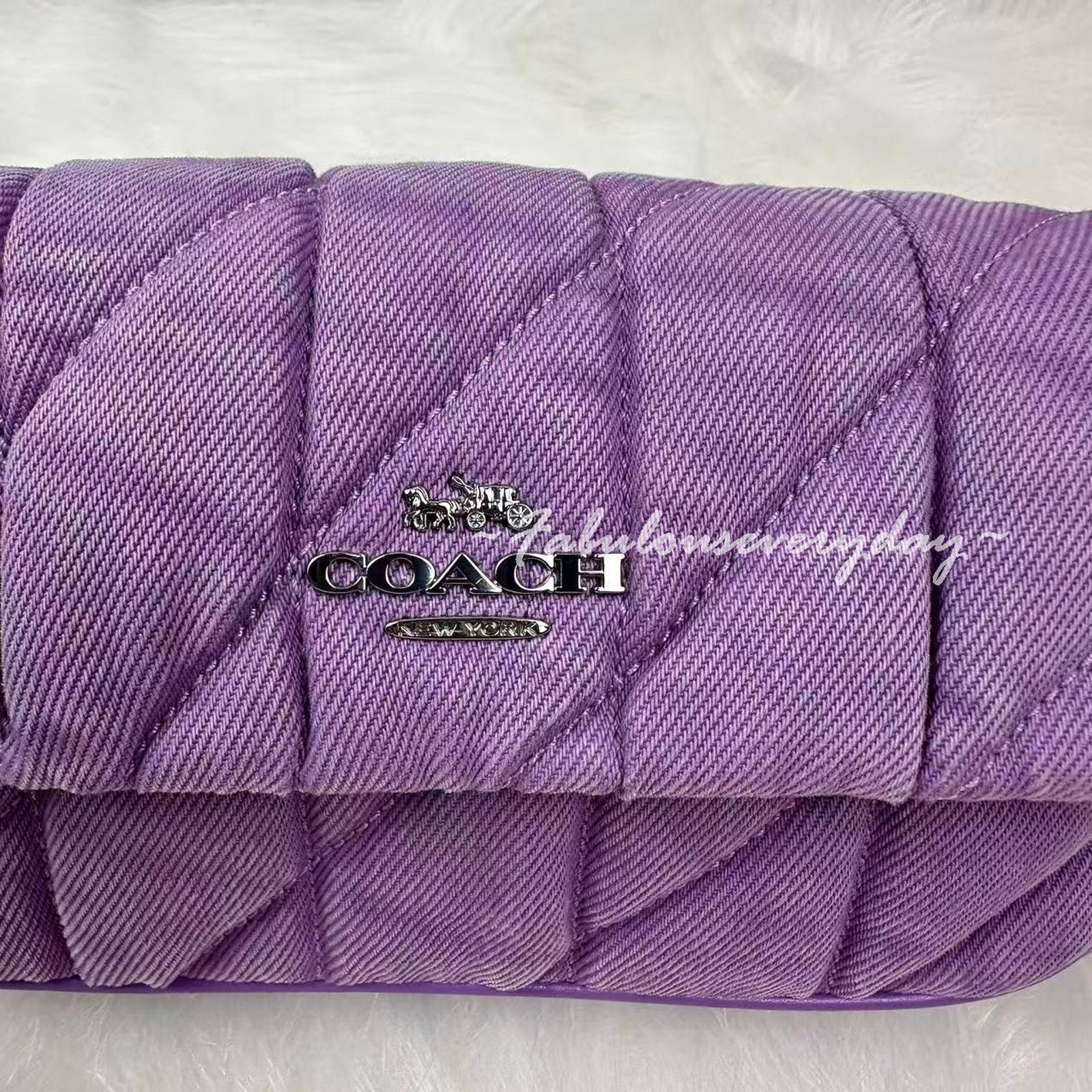 Coach Coach Hailey Flap Shoulder xbody Quilted Denim/Silver/Iris Size ONE SIZE - 9 Thumbnail