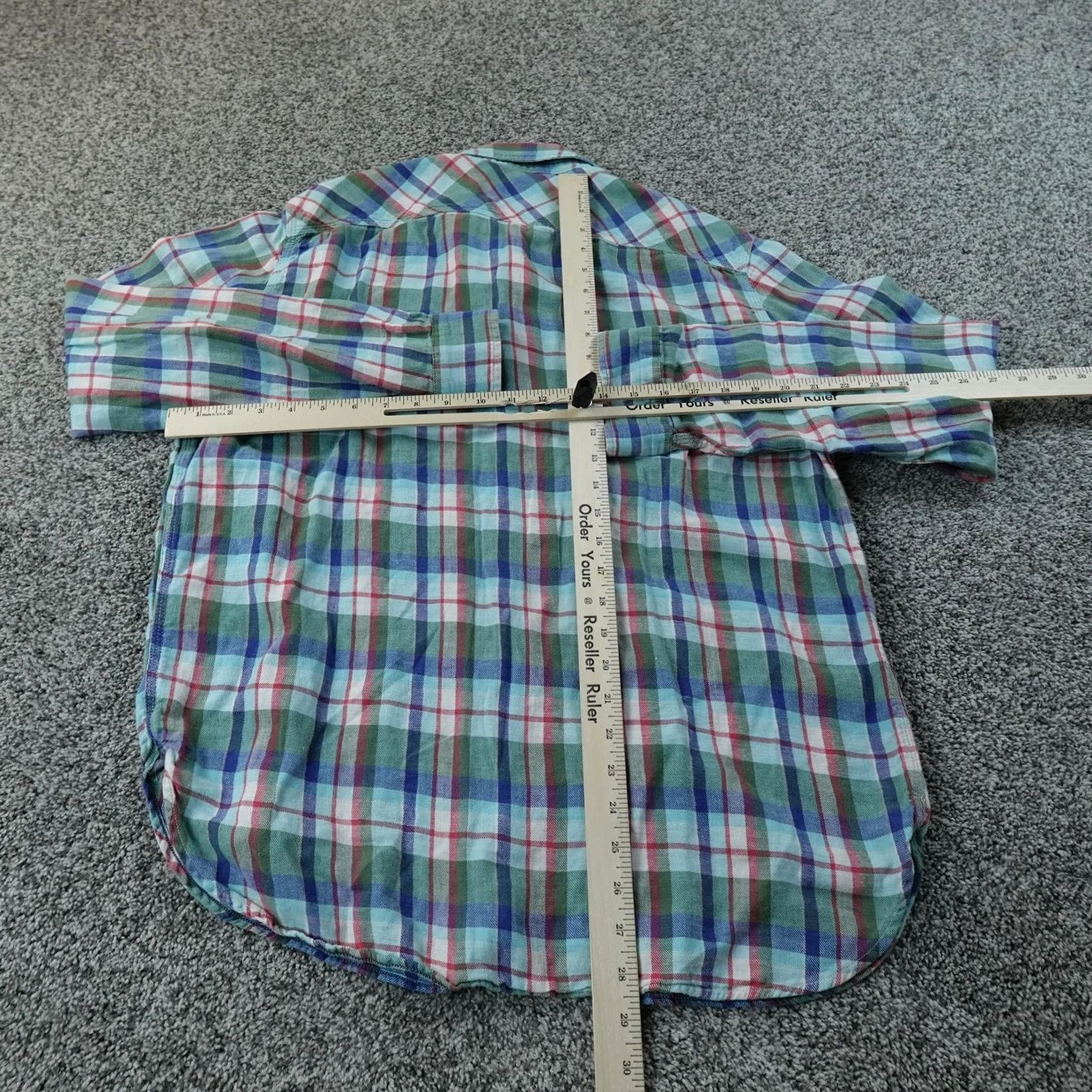 Gap Gap Shirt Mens L Green Plaid Linen Flannel Button Up Long Sleeve Casual Outdoor Size US L / EU 52-54 / 3 - 5 Thumbnail