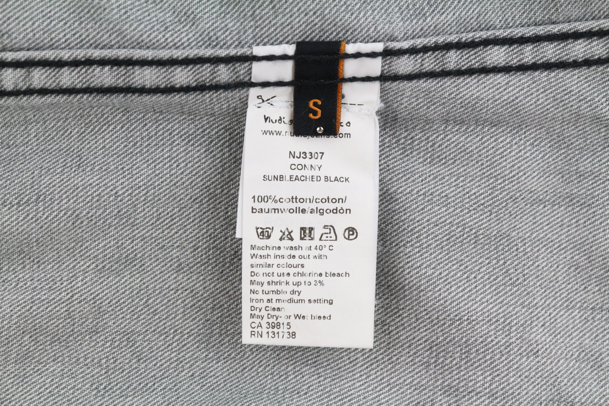 Nudie Jeans CONNY S Sunbleached Black Grey Jacket 81619 Size US S / EU 44-46 / 1 - 7 Thumbnail