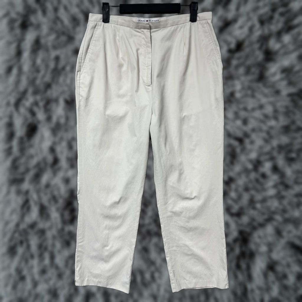 Tommy Hilfiger VINTAGE Tommy Hilfiger Golf Pants Womens 12 Beige Chino Straight Leg Pleated Casual Size 34" / US 12 / IT 48 - 1 Thumbnail