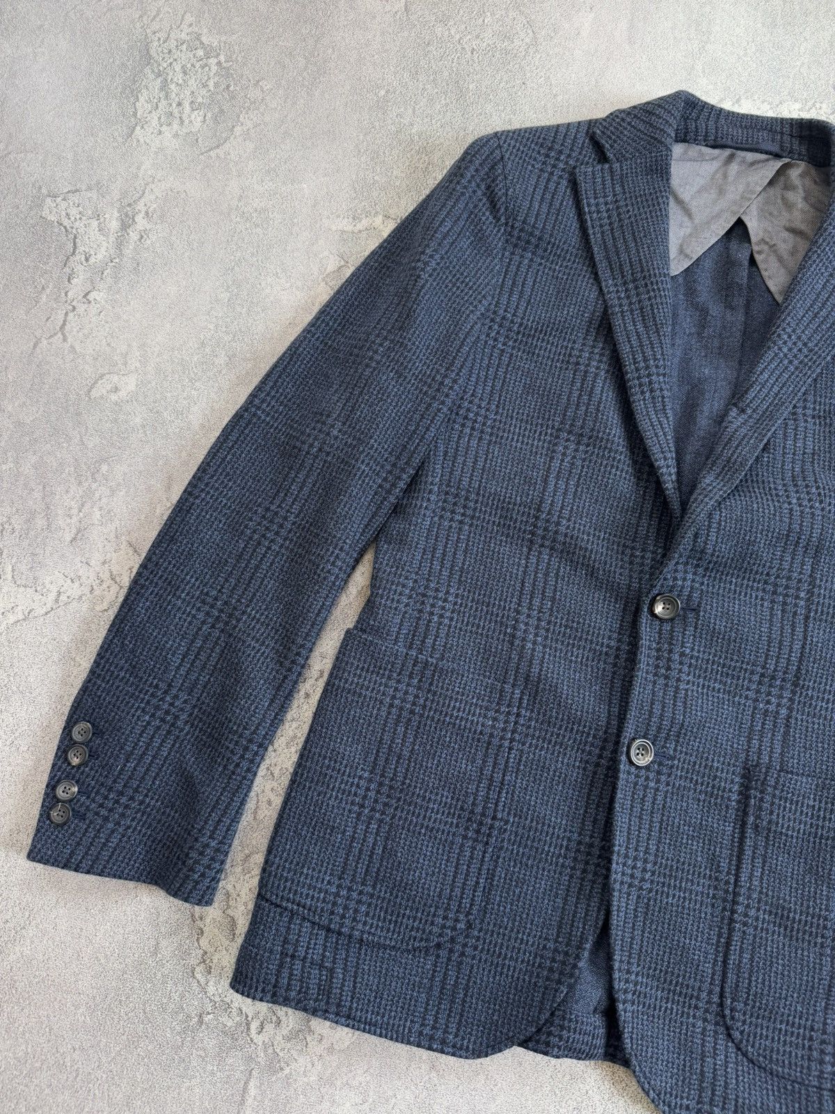 Designer × Hackett Hackett 38R MYF checkered knitwear blazer jacket button Size 38R - 6 Thumbnail