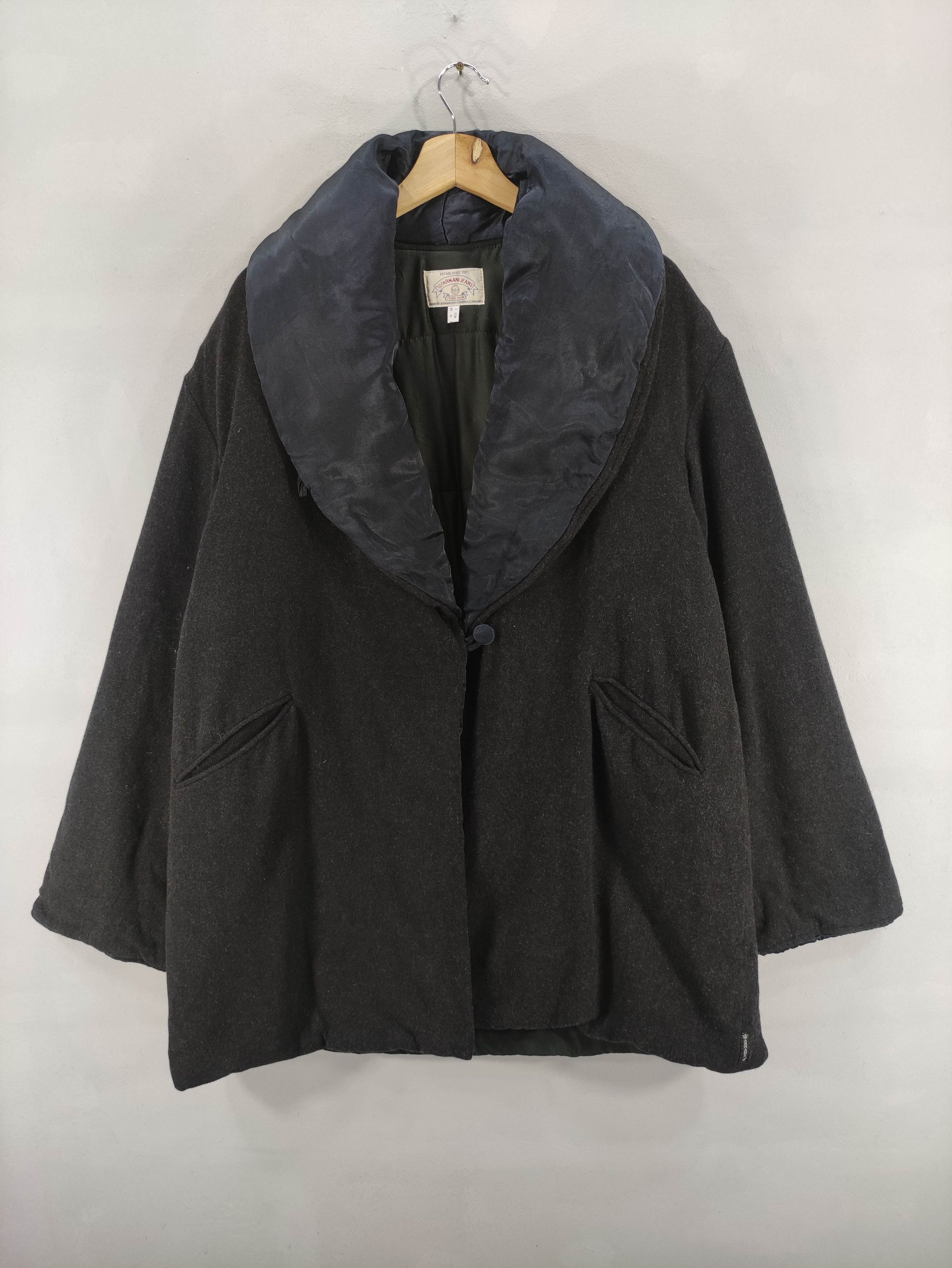Armani Vintage Armani Jeans Shaw Coller Cardigan Wool Jacket Size L / US 10 / IT 46 - 1 Thumbnail
