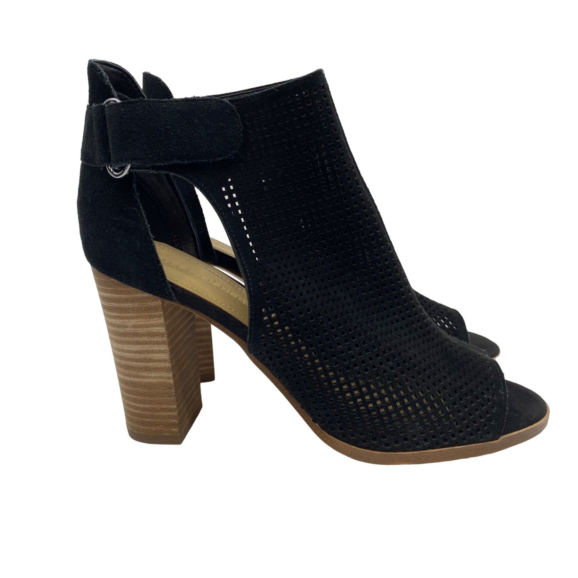 Marc Fisher Marc Fisher Black Deztin Suede Perforated Peep toe Heel Ankl Size US 9.5 / IT 39.5 - 1 Thumbnail