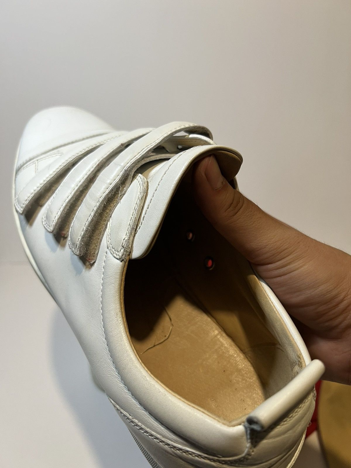 Christian Louboutin Kiddo Donna Flat Calf Leather White Strap Trainer Sneaker Size US 13 / EU 46 - 11 Thumbnail