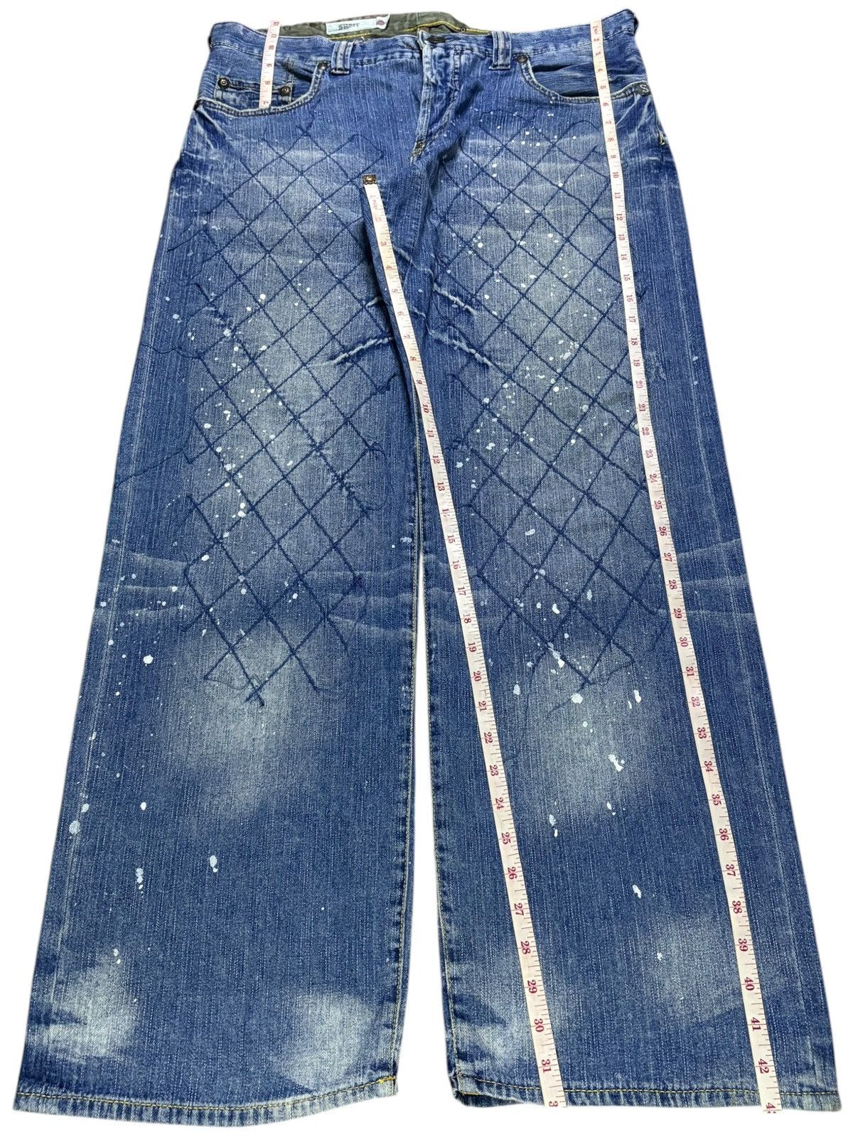 Japanese Brand Vintage Japanese Brand Bleach Paint Embroidery Baggy Jeans Size US 36 / EU 52 - 12 Thumbnail