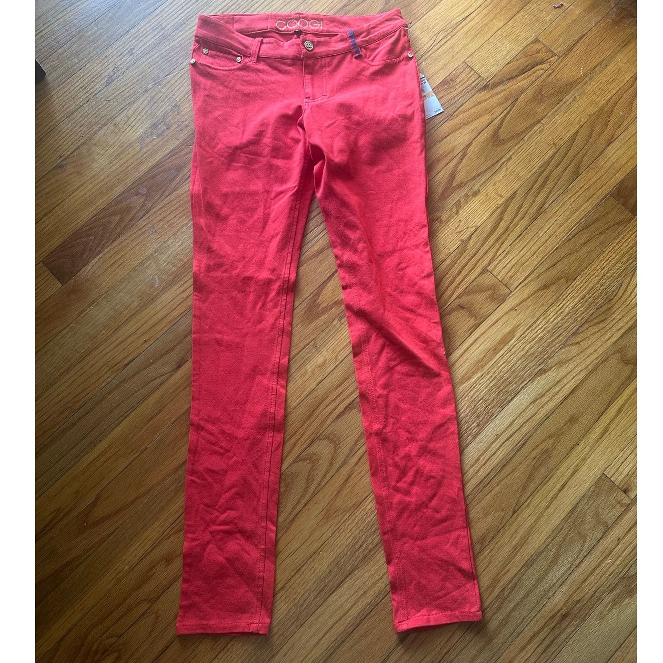 Coogi Coogi Red Stretch Skinny Jeans Gold Hardware – Women’s 7/8 Size 30" / US 8 / IT 44 - 1 Thumbnail
