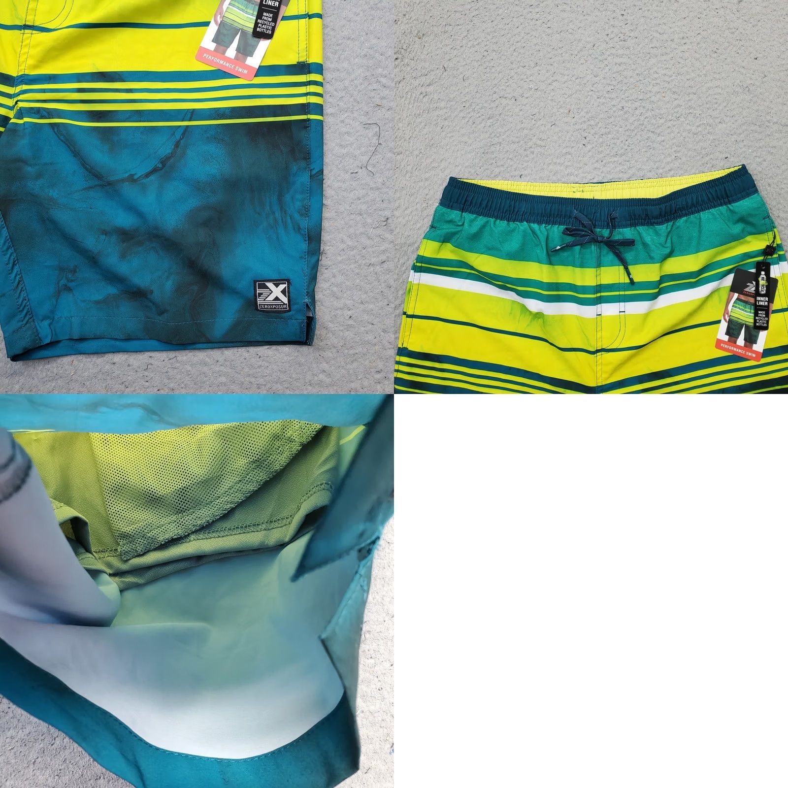 ZeroXposur ZeroXposur Swim Shorts Mens Medium Multi Striped Lined Drawstring Size US 31 - 8 Thumbnail