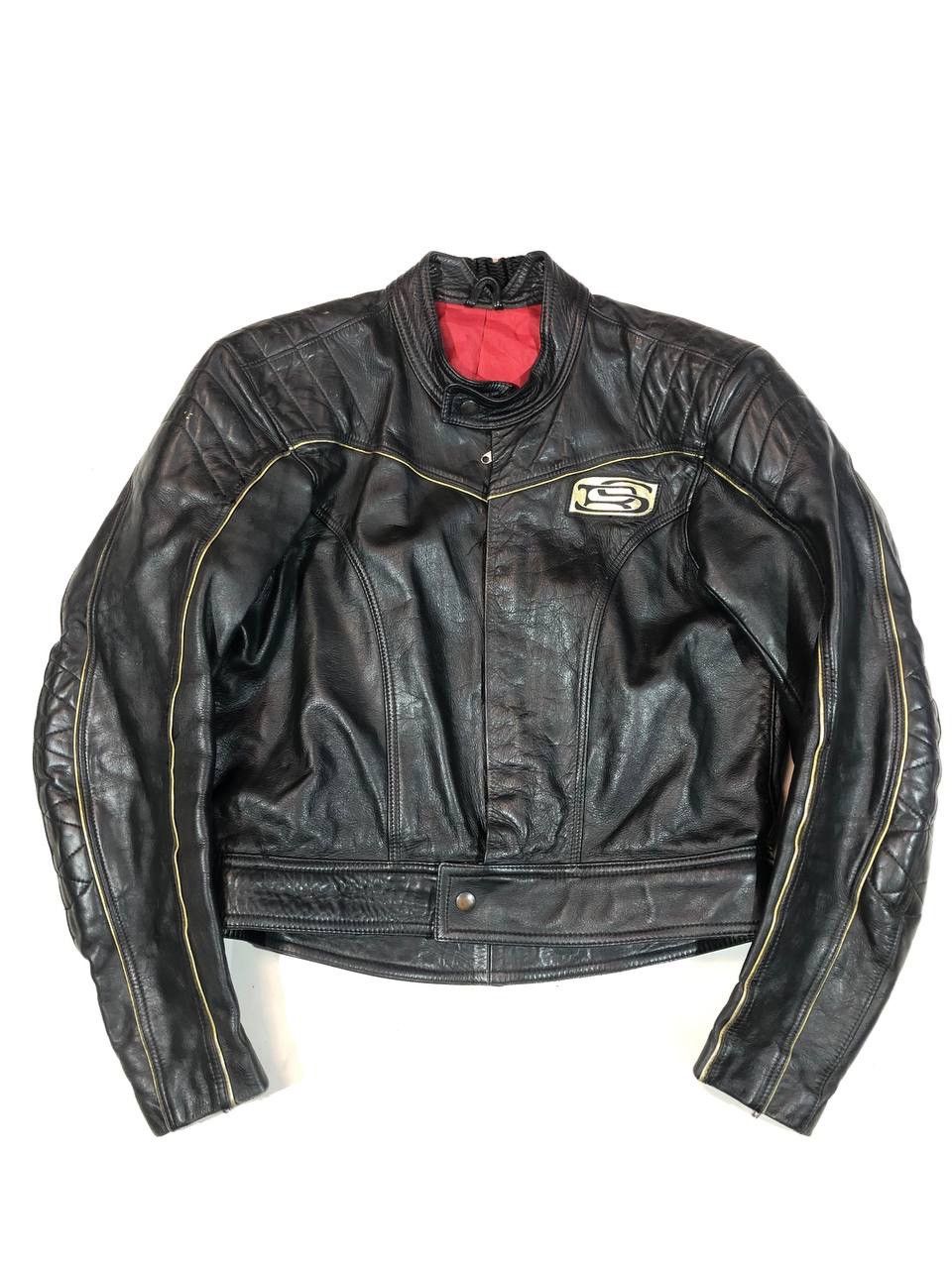 Leder Vintage Racing Moto Jacket Black