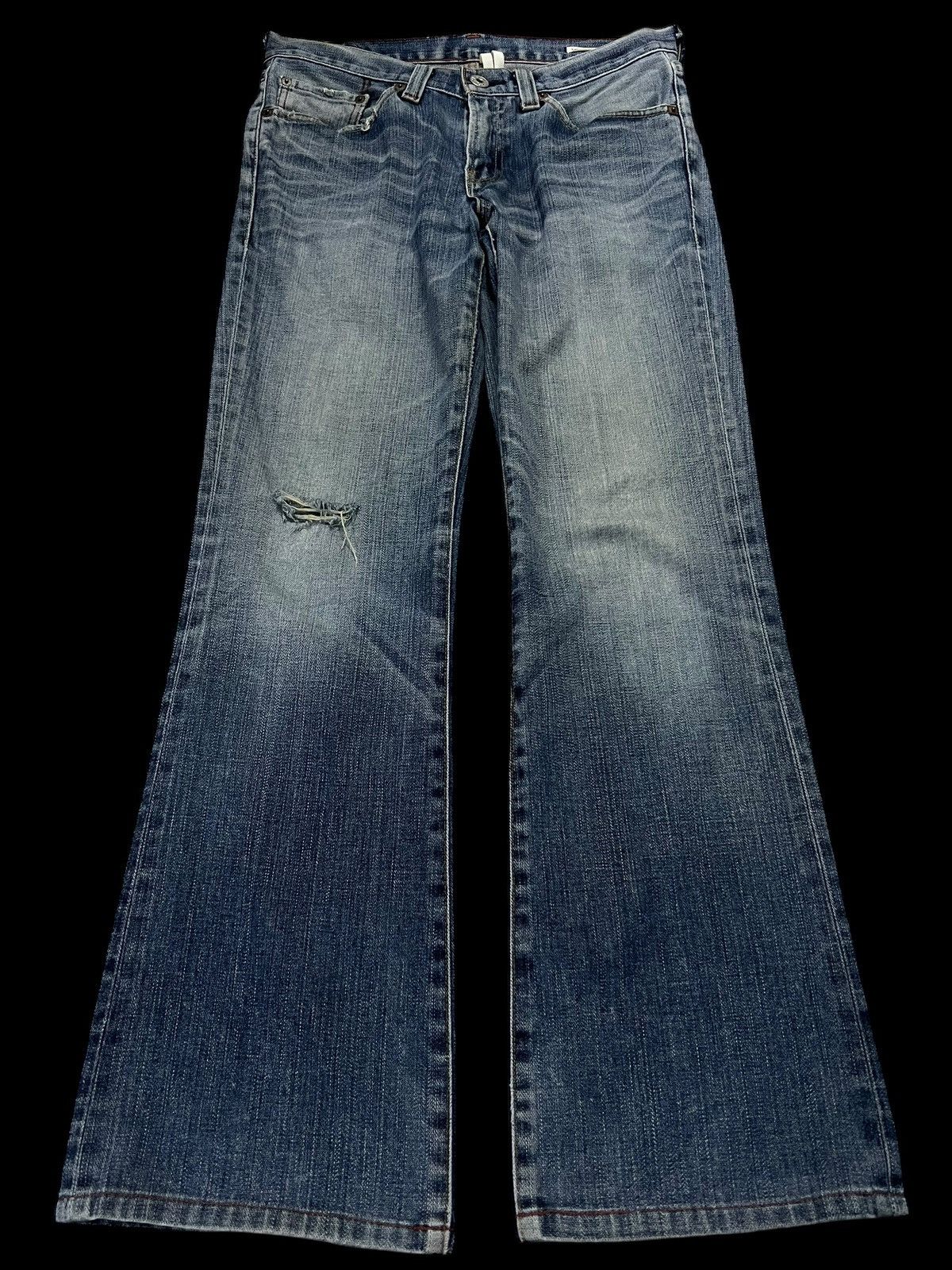 Levi's 💥Flare💥Vintage Levis 517 Stone Wash Distress Jean Size US 31 - 1 Thumbnail