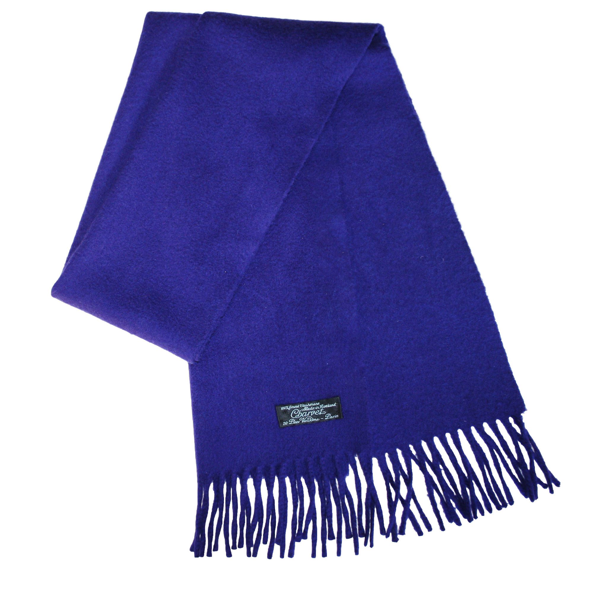 Charvet Charvet Paris 100% Cashmere Scarf Cobalt Blue Size ONE SIZE - 3 Thumbnail