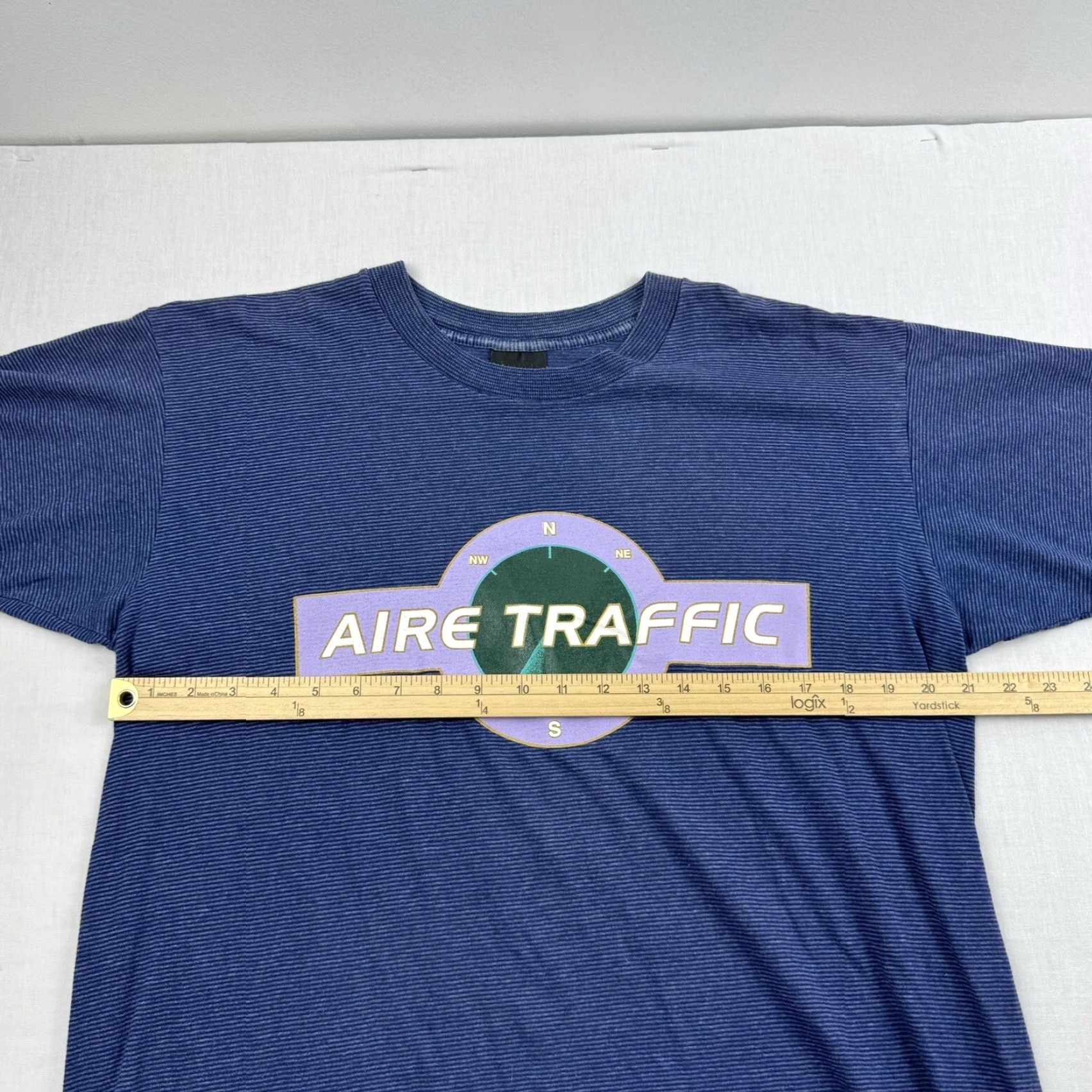 Vintage Vintage Tennessee River Air Traffic Control T-Shirt Adult Large Blue Striped Airport Airplane 90s Men Size US L / EU 52-54 / 3 - 7 Thumbnail