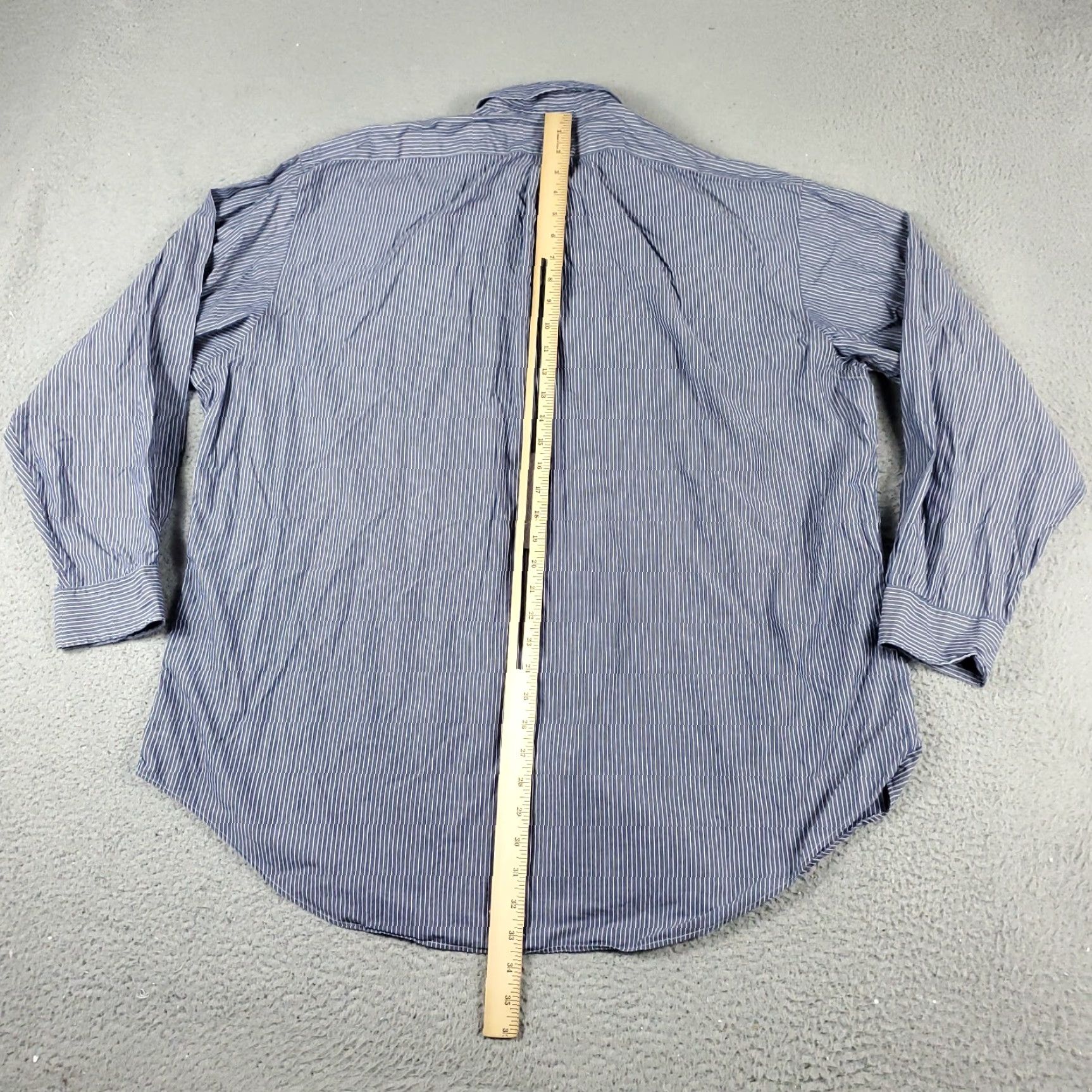 Ralph Lauren Ralph Lauren Dress Shirt Mens 17.5 Blue Striped Long Sleeve Button-Up Casual Workwear Size 46R - 7 Thumbnail