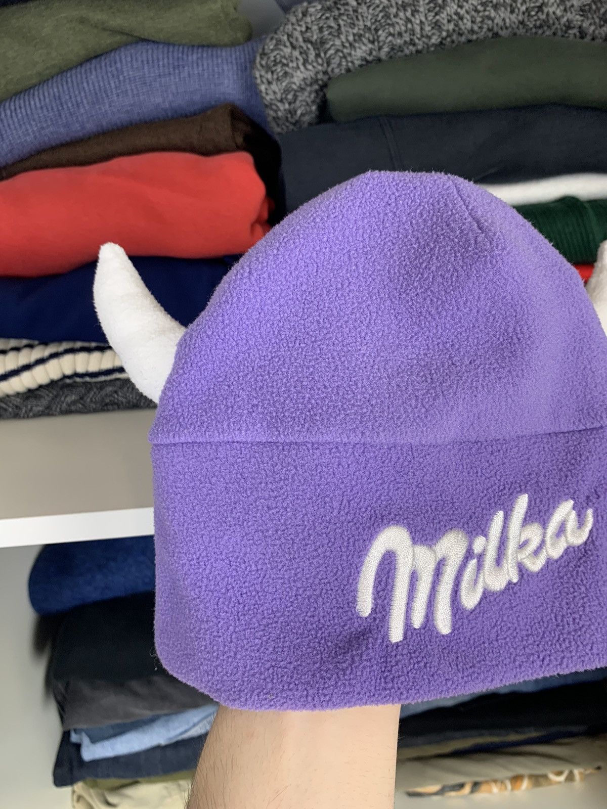 Other Y2K Milka Fleece Hat Size ONE SIZE - 5 Thumbnail