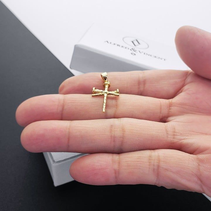 Other Nail Cross Christian Catholic D-Cut 14k Yellow Gold Pendant Size ONE SIZE - 3 Thumbnail