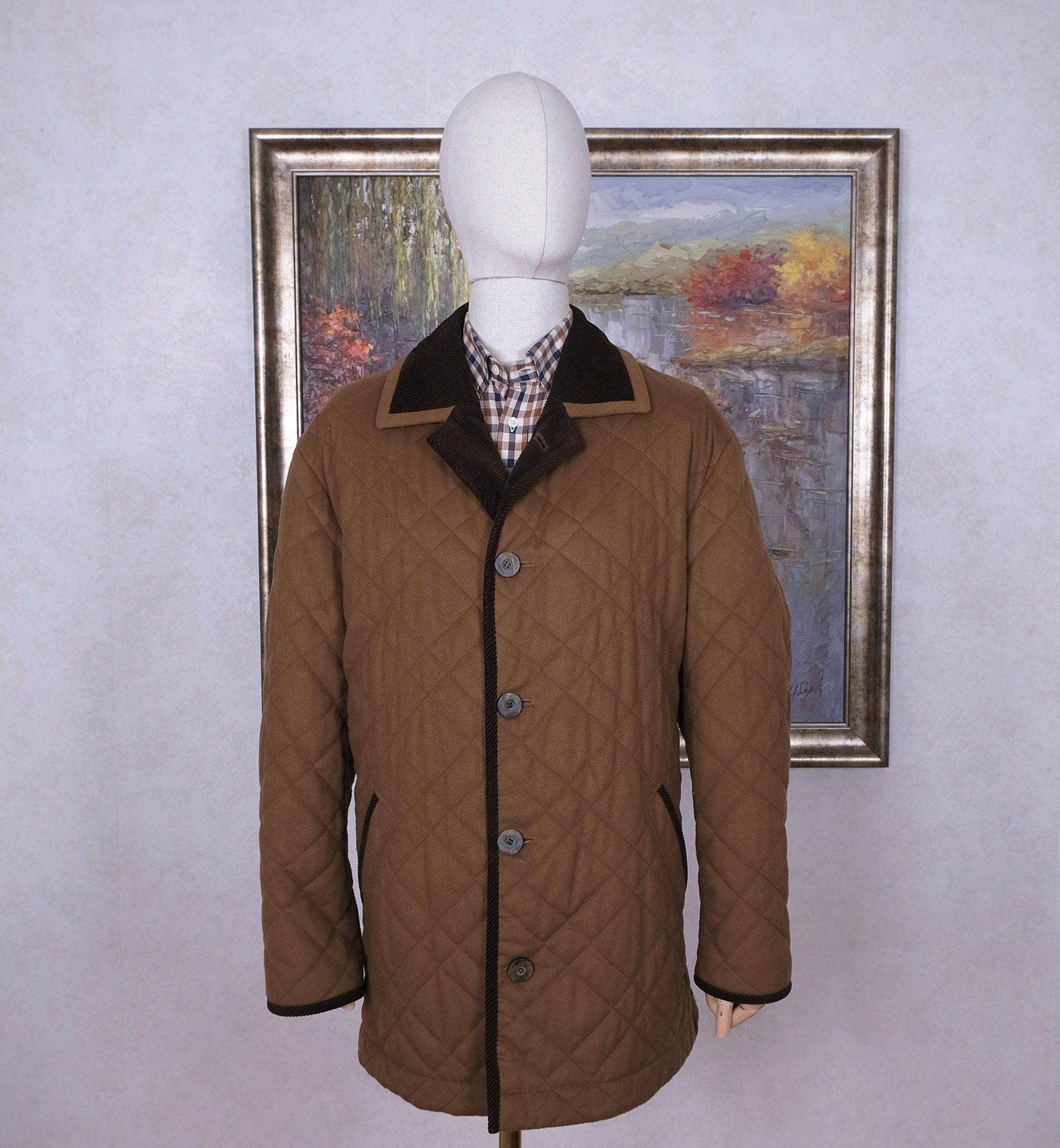 Other Steinbock, brown quilt jacket, size XXL, wool fabric Size US XXL / EU 58 / 5 - 1 Thumbnail