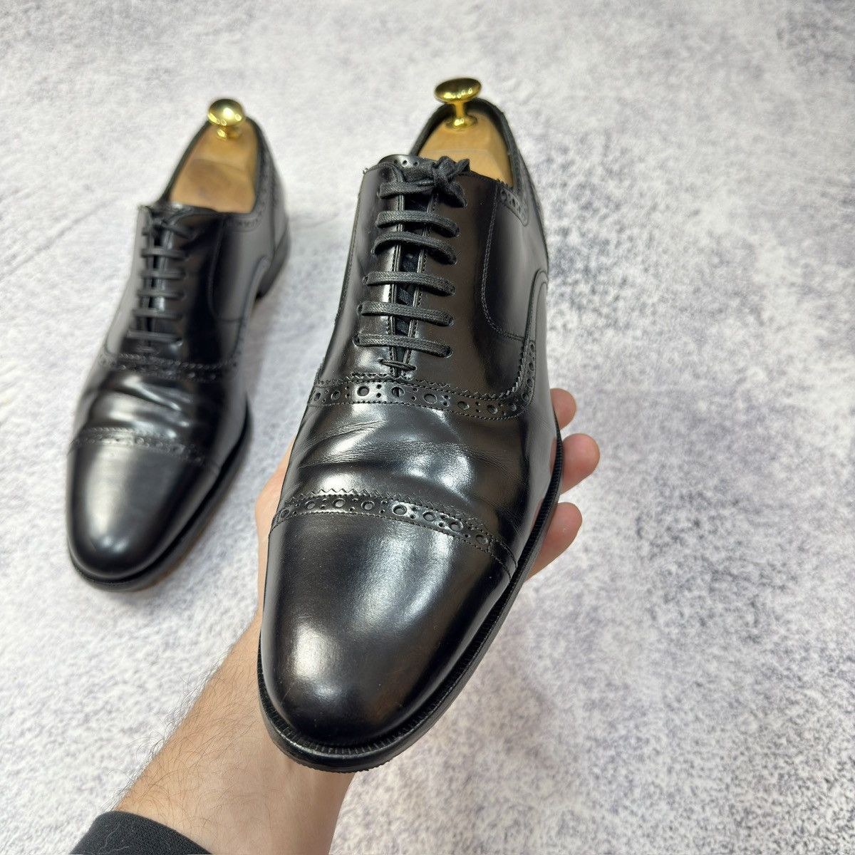 Dolce & Gabbana × Handmade D&G Mens Black Oxfords Brogues US9.5 UK8.5 EU42.5 27.5cm Size US 9.5 / EU 42-43 - 8 Thumbnail