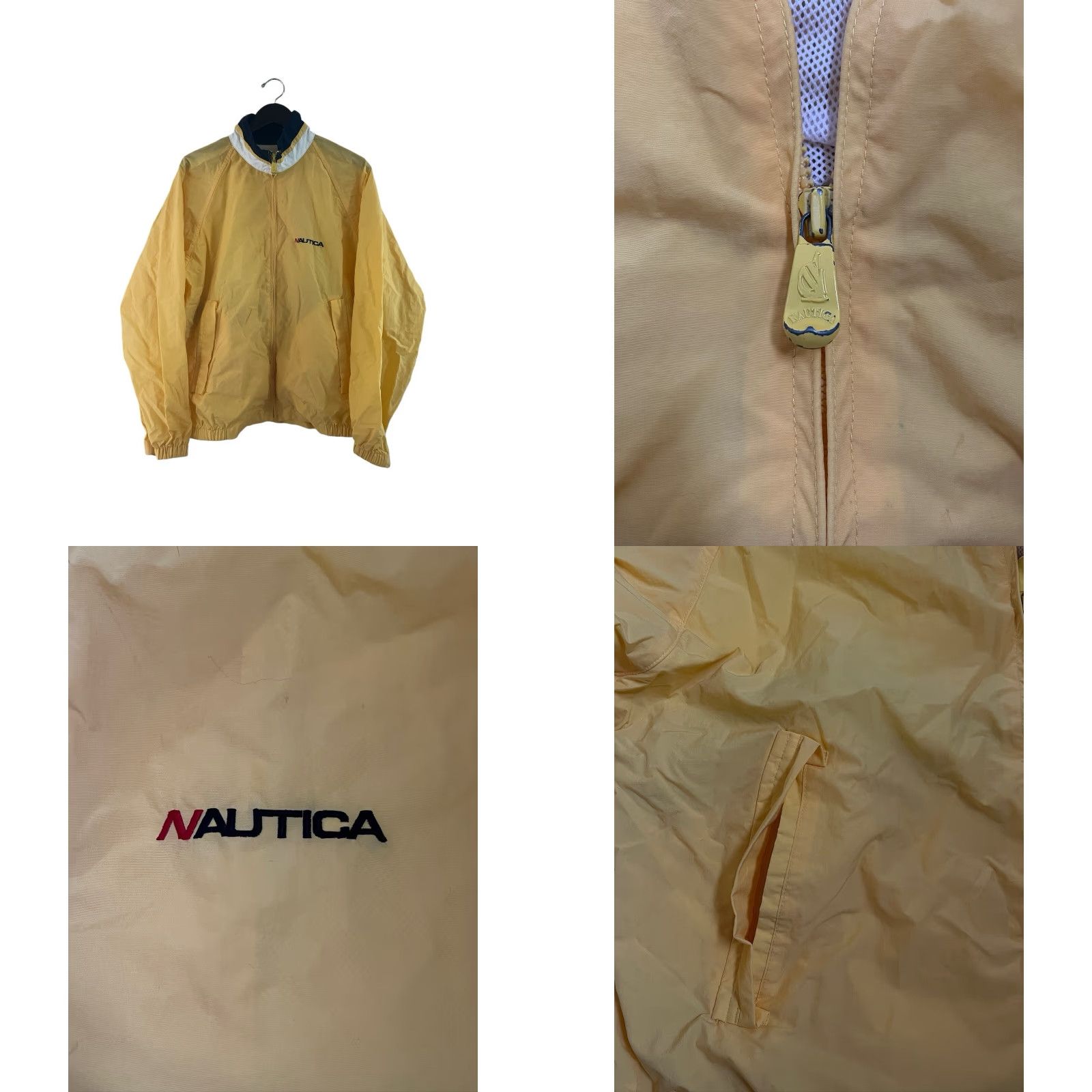 Nautica VINTAGE Nautica Jacket Mens L Yellow 90s Windbreaker Nylon Zip Logo Graphic Embroidered Chest Pocket Sailor Sailing Shirt? Size US L / EU 52-54 / 3 - 8 Thumbnail