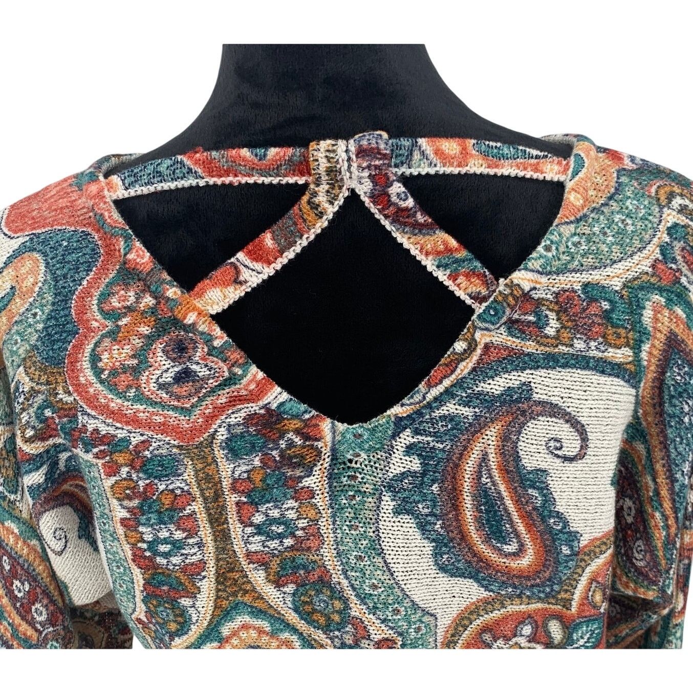 Chicos Chico's Cross Back Shirt Womens Size 1 Medium Brown Blue Size M / US 6-8 / IT 42-44 - 7 Thumbnail