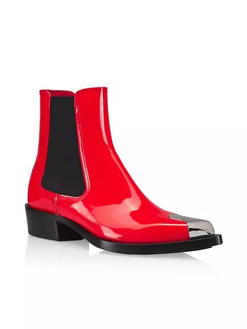 Alexander McQueen o1y0225 Ankle Boots in Black & Red Size US 6 / IT 36 - 2 Thumbnail