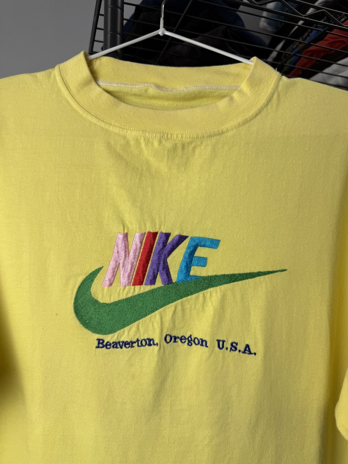 Nike 1990’s Vintage Nike T Shirt Yellow Hype Size US M / EU 48-50 / 2 - 2 Thumbnail