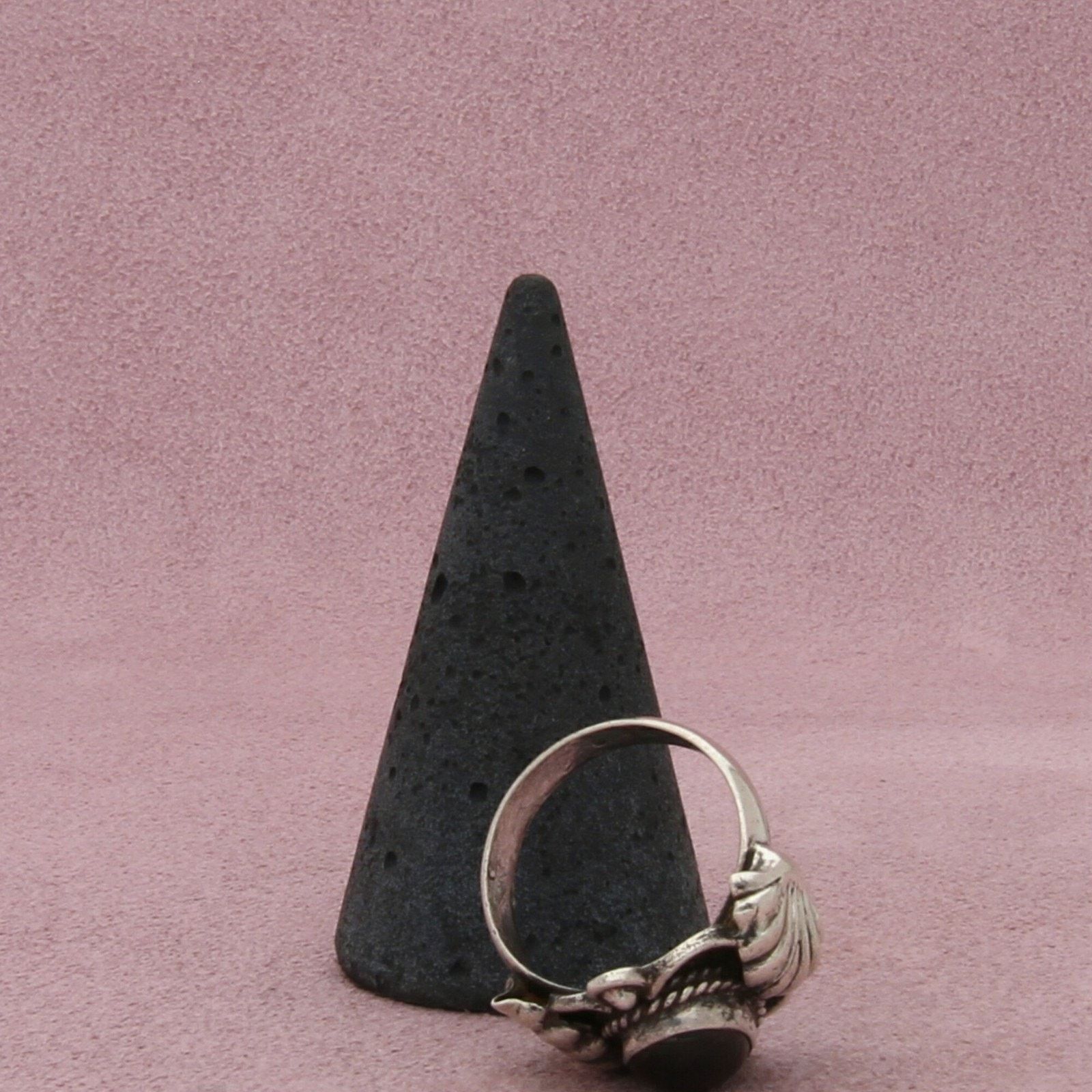 Sterling Silver sterling silver vintage braided onyx shell ring size 6.75 Size ONE SIZE - 5 Thumbnail