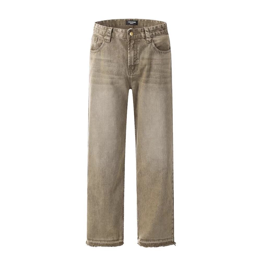 Japanese Brand × Jean Washed distressed raw edge straight American vintage jeans Size US 32 / EU 48 - 1 Thumbnail