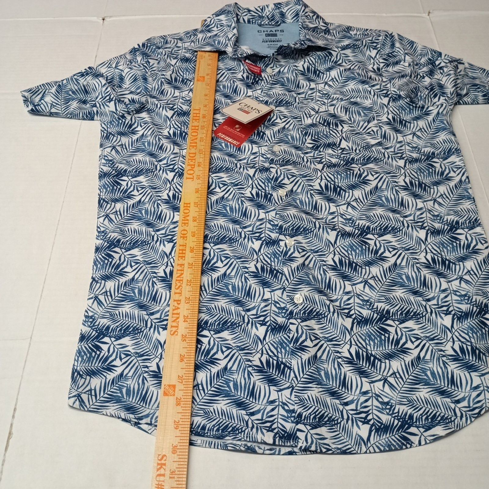 Chaps Chaps Everyday Performance Woven Shirt Men's S Blue Floral Size US S / EU 44-46 / 1 - 6 Thumbnail