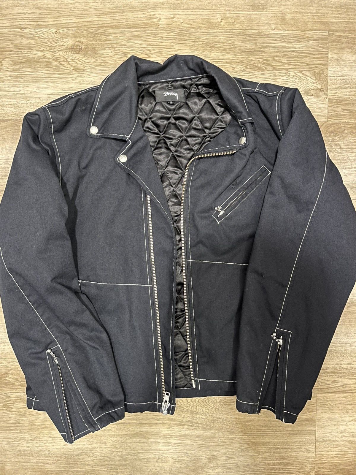 Stussy twill moto jacket stussy Size US M / EU 48-50 / 2 - 9 Thumbnail