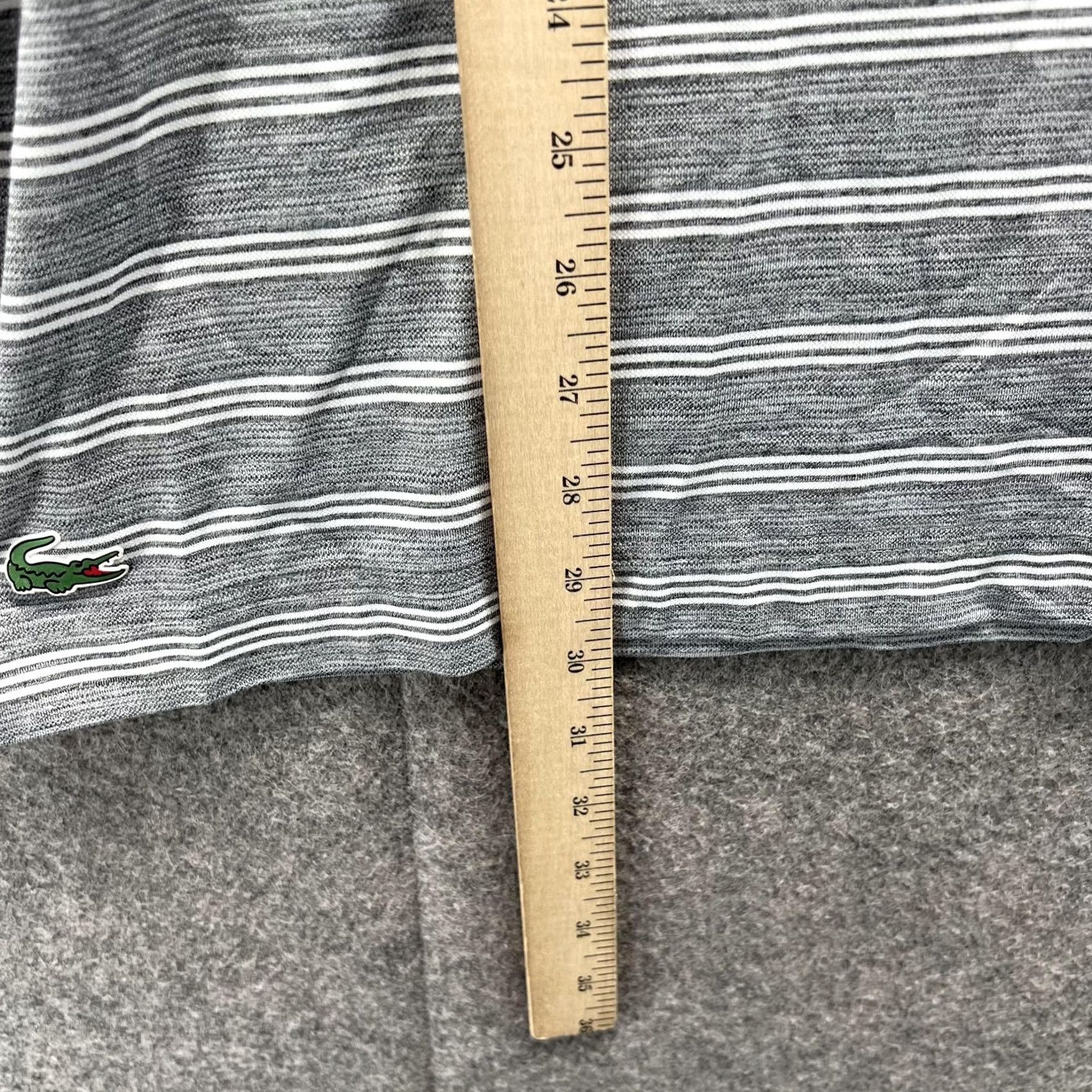 Lacoste Lacoste Polo Shirt Men XXL Gray Striped Polyester Casual Sport Shirt Size US XXL / EU 58 / 5 - 6 Thumbnail