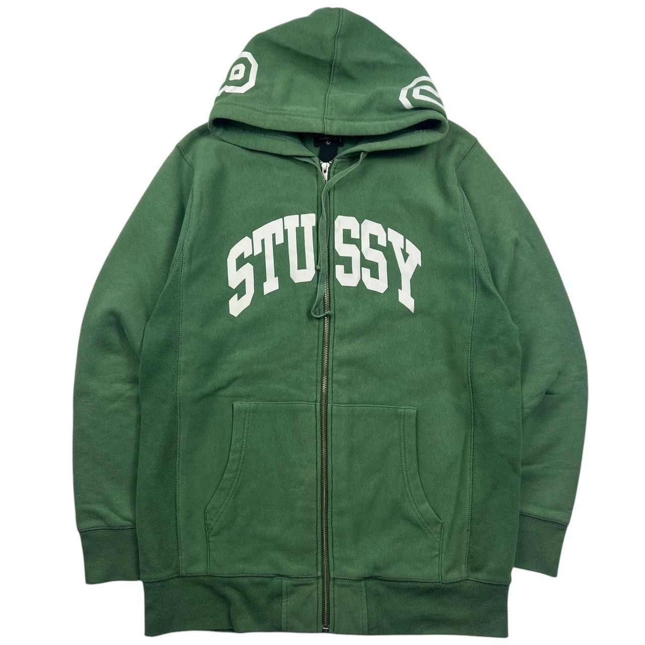 Stussy Vintage Stussy Spellout Zip Up Hoodie Green - Large Size US L / EU 52-54 / 3 - 1 Thumbnail