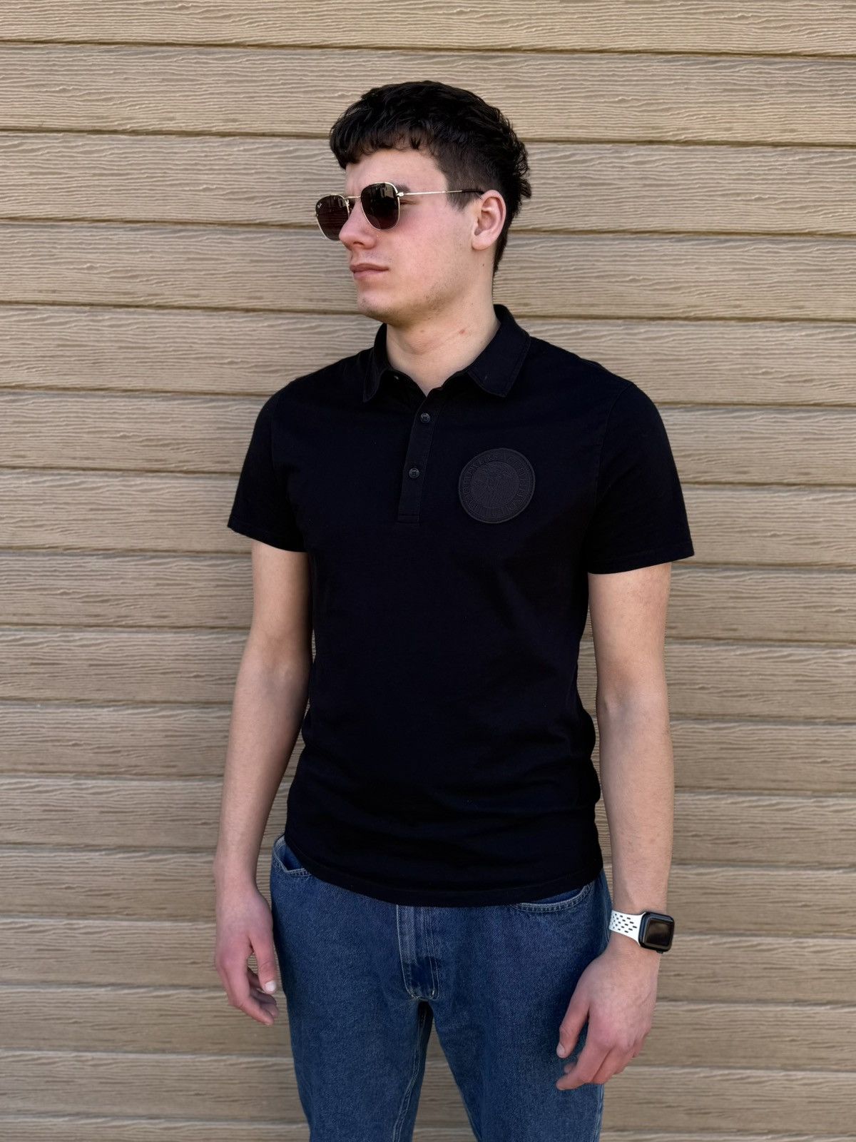 Versace Versace Collection Medusa Polo Shirt Black Mens L Cotton Size US L / EU 52-54 / 3 - 4 Thumbnail