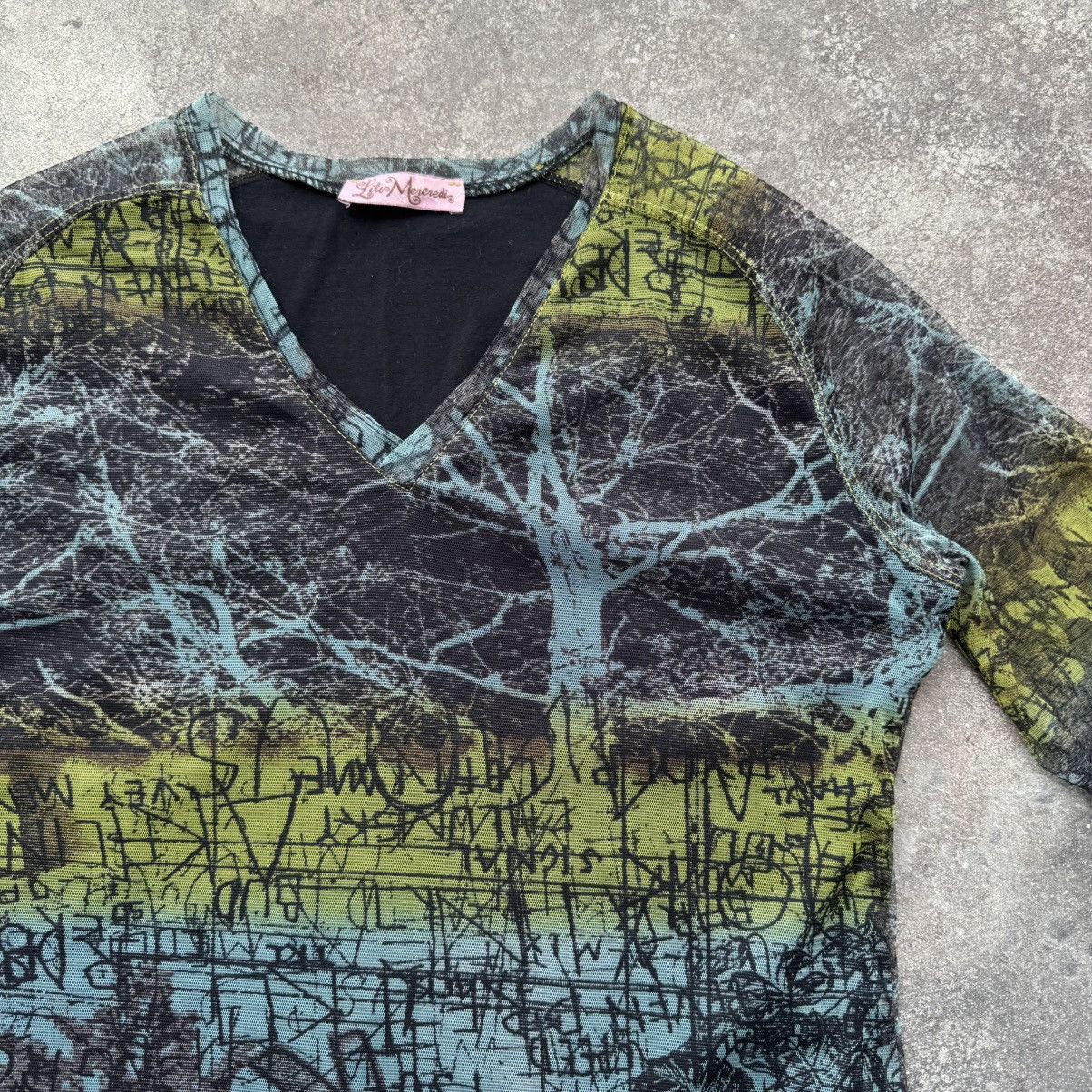 20471120 Lili Mercredi France Vintage Mesh Long Sleeve Top Size M / US 6-8 / IT 42-44 - 3 Thumbnail