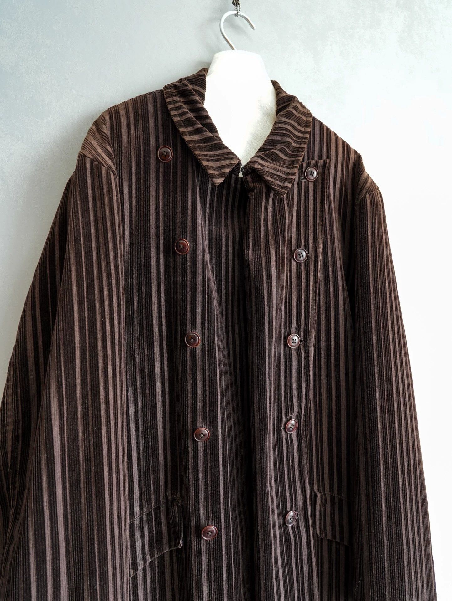 Yohji Yamamoto Yohji Yamamoto 96AW Striped Corduroy Coat Size US L / EU 52-54 / 3 - 4 Thumbnail