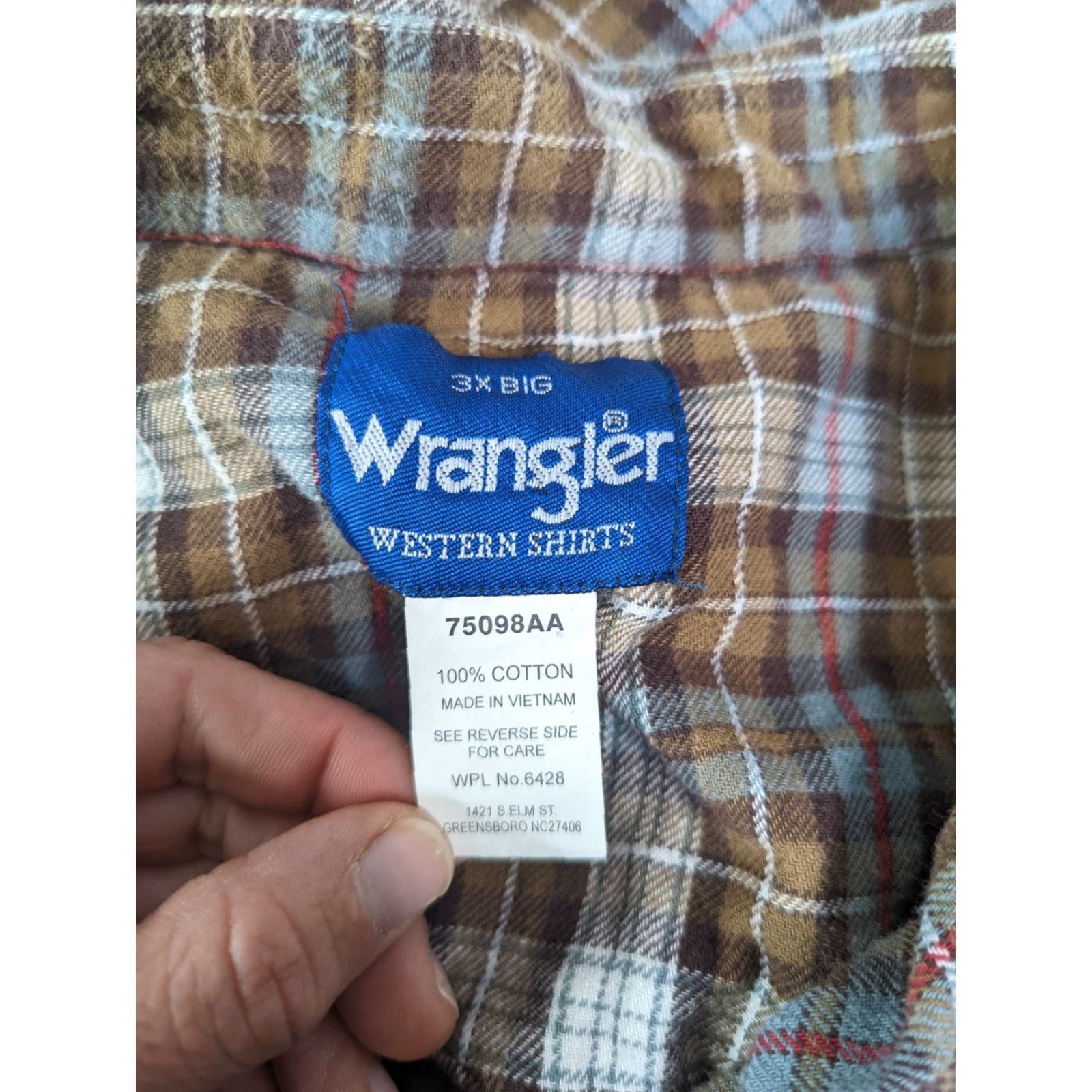 Wrangler VINTAGE Wrangler Western Flannel Shirt Pearl Snap Mens 3XL Long Sleeve Plaid Black Blue Cotton Blend Button-Up Shirt Cowboys Western L1S Mens Size US XXL / EU 58 / 5 - 4 Thumbnail