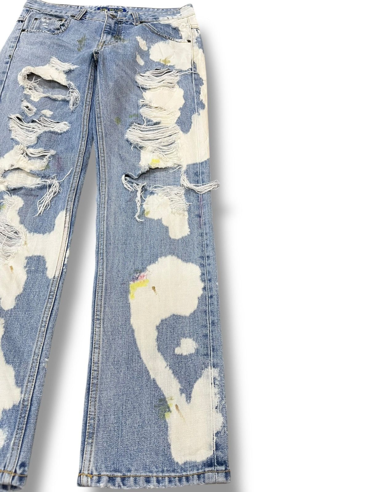 20471120 × Japanese Brand Vintage 2#1 Bleach Ripped Grunge Distressed Denim Size US 30 / EU 46 - 4 Thumbnail