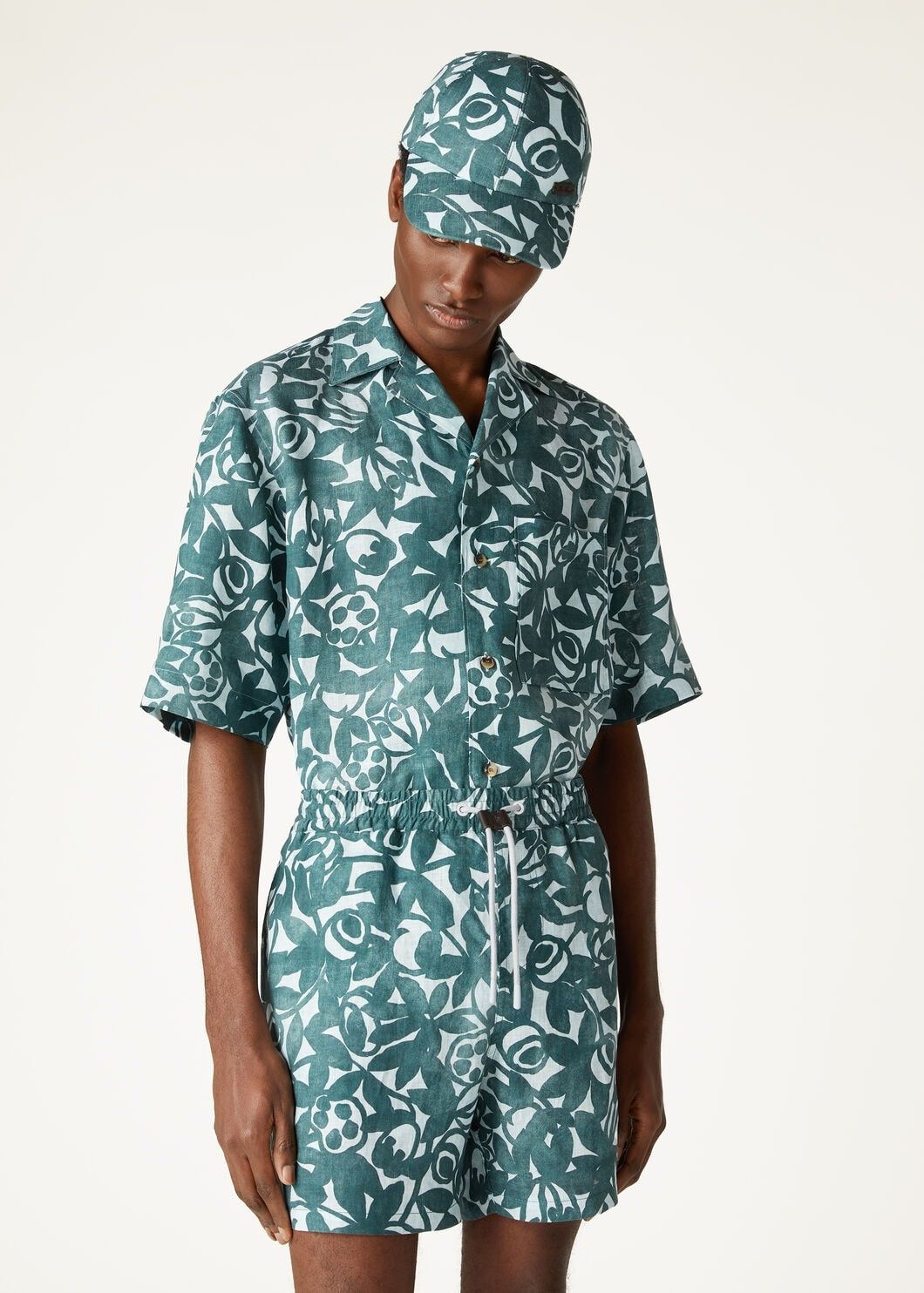 Loro Piana o1w1db10725 FAO7688 Federico Linen Shirt in Green/White Size US S / EU 44-46 / 1 - 4 Thumbnail
