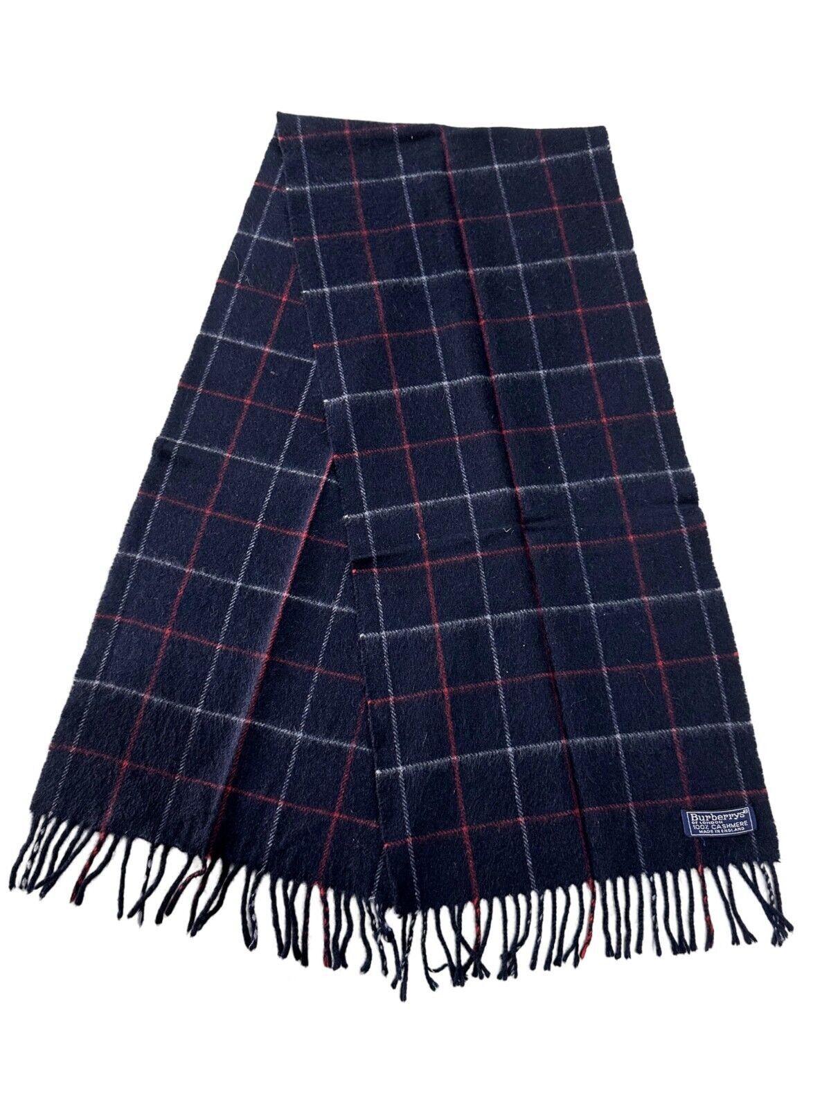 Burberry Burberrys Authentic Unisex Scarf Blue 100% Cashmere Size ONE SIZE - 1 Thumbnail