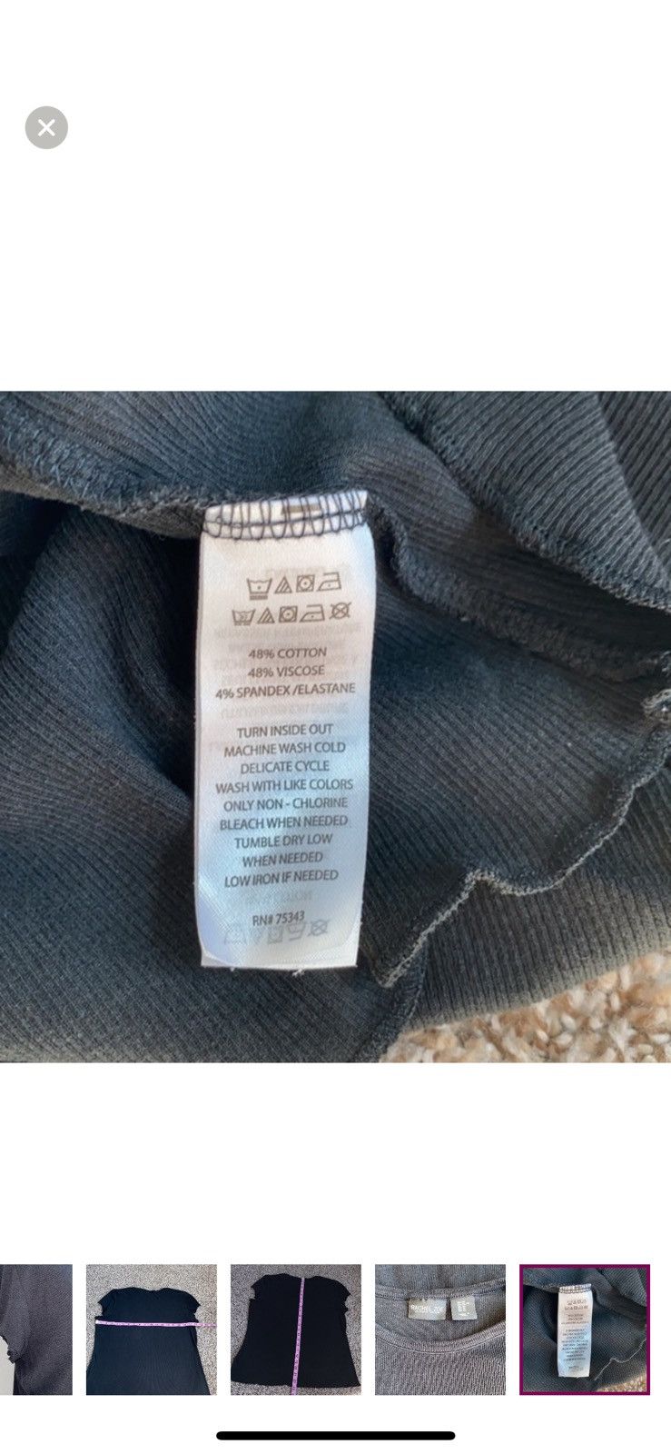 Rachel Zoe Rachel Zoe xl ribbed black crewneck tee Size XL / US 12-14 / IT 48-50 - 7 Thumbnail