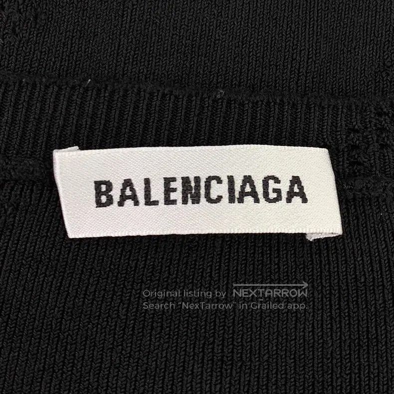 Balenciaga Balenciaga Black Logo Subtle Pattern Round Neck Knitwear Size US XS / EU 42 / 0 - 5 Thumbnail