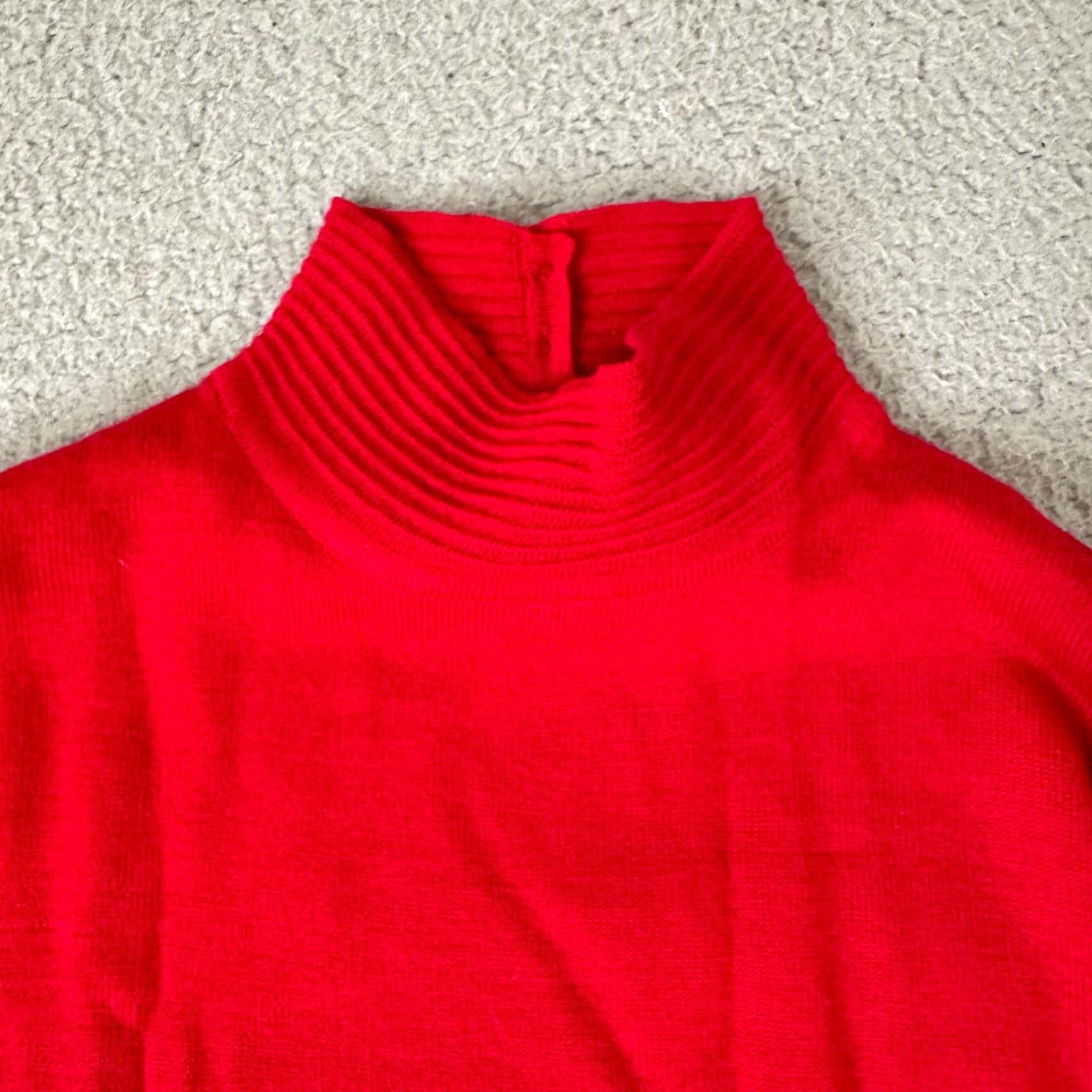 Vintage VINTAGE Danielle Martin Sweater Womens Small Red 100% Wool Mock Neck 90s Pullover Ladies Wool Ser Size S / US 4 / IT 40 - 6 Thumbnail