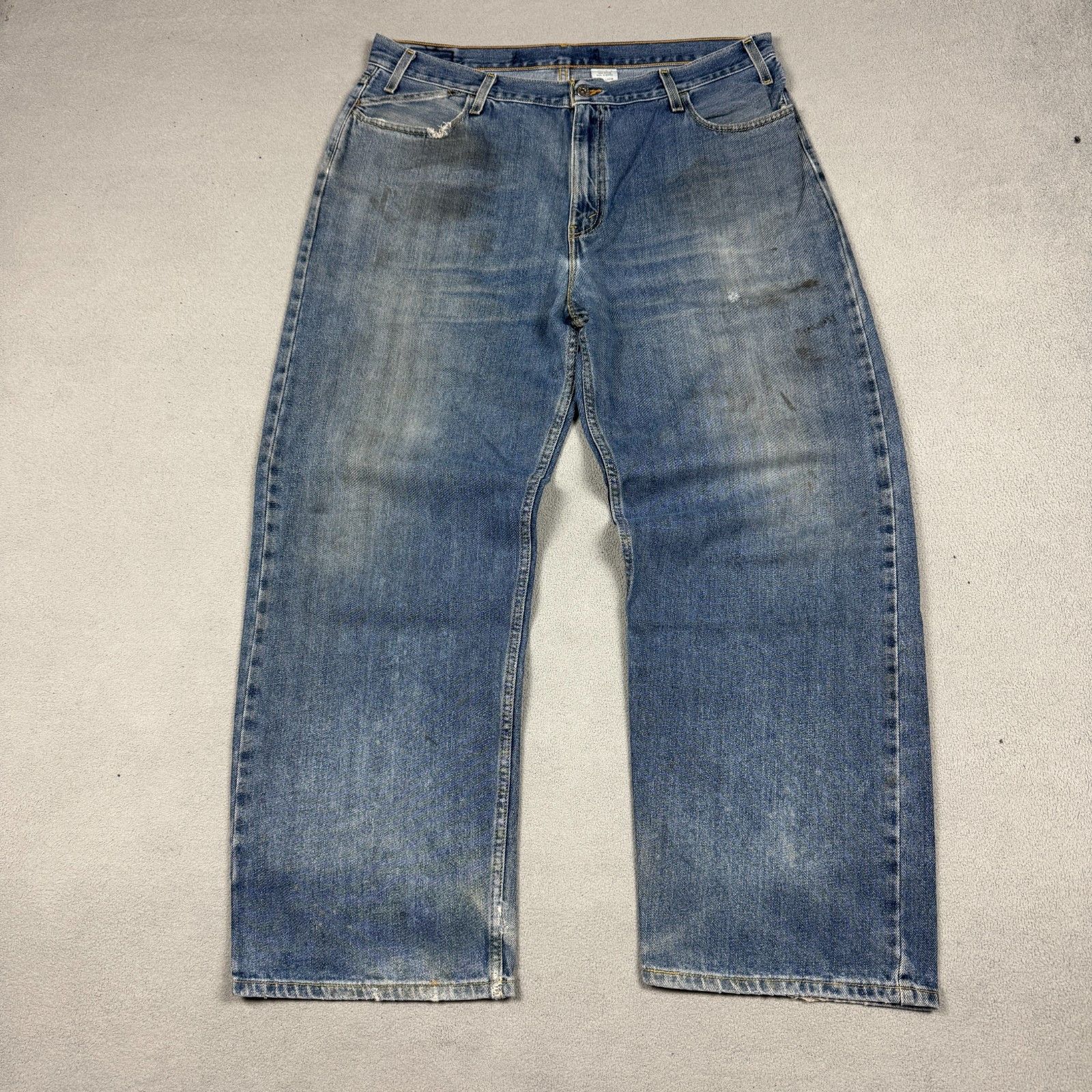 Levi's VTG Levi's SilverTab Low Loose Baggy Faded Stained W38 L32 Size US 38 / EU 54 - 12 Thumbnail