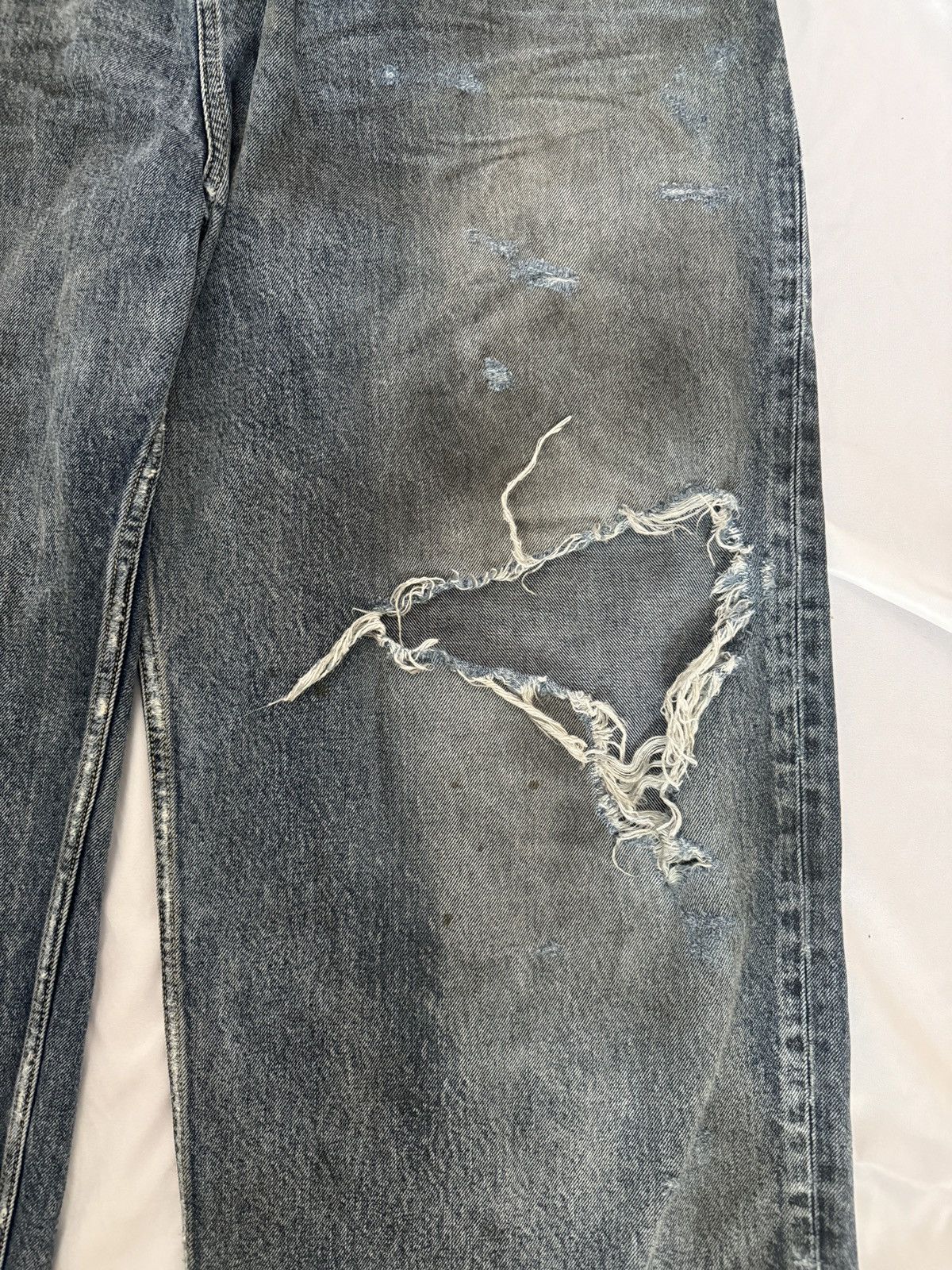 Balenciaga *RARE* Balenciaga SS23 Mud Oil Spilled Denim Baggy Version Size US 36 / EU 52 - 7 Thumbnail