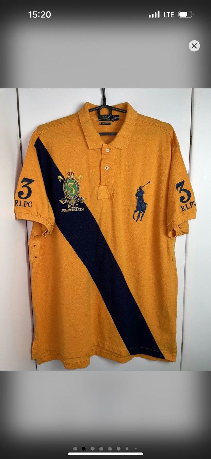 Vintage polo Ralph Lauren big logo size XL-XXL orange rare