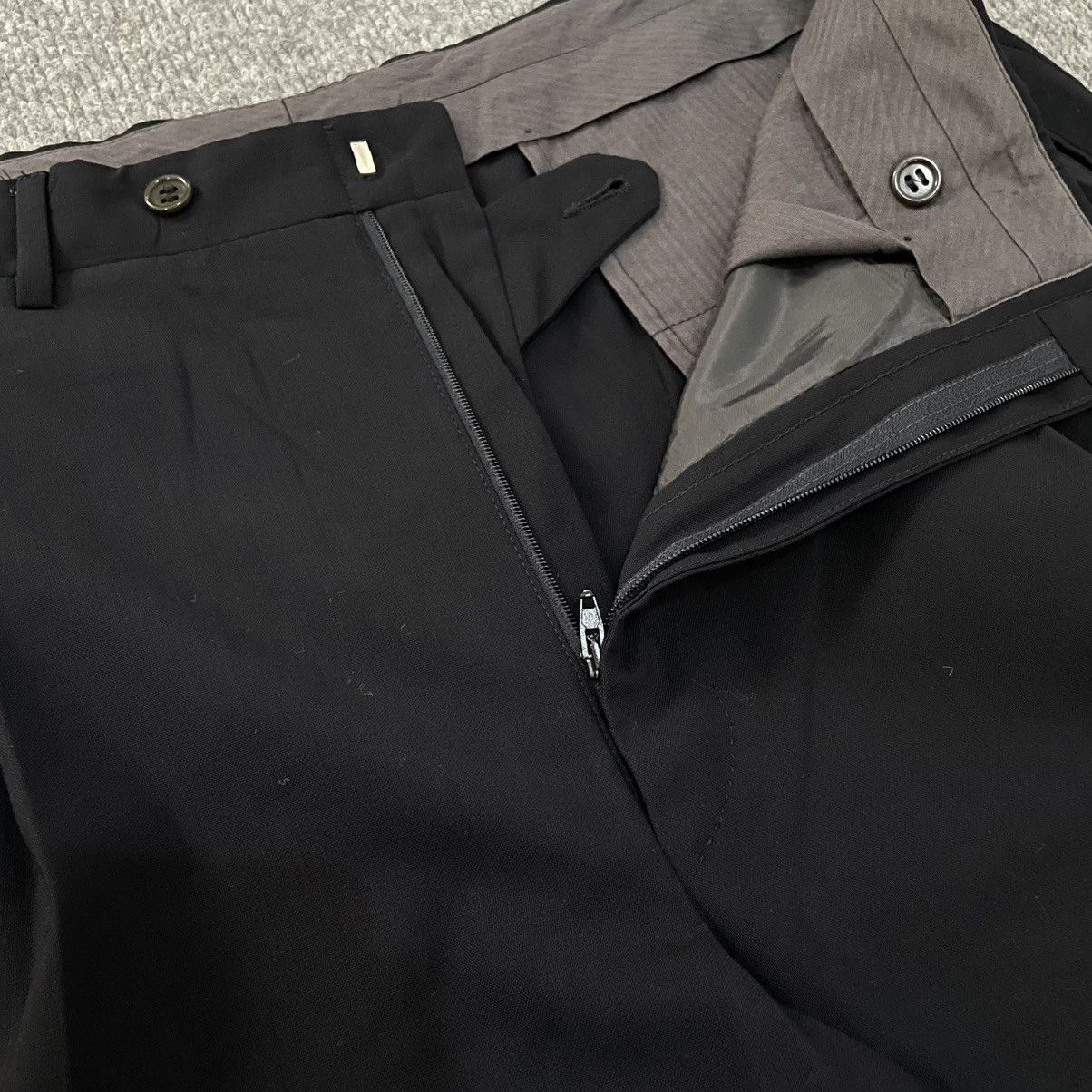 Japanese Brand Canali Black Wool Pleated Trouser Balenciaga Julius Style Size US 33 - 4 Thumbnail