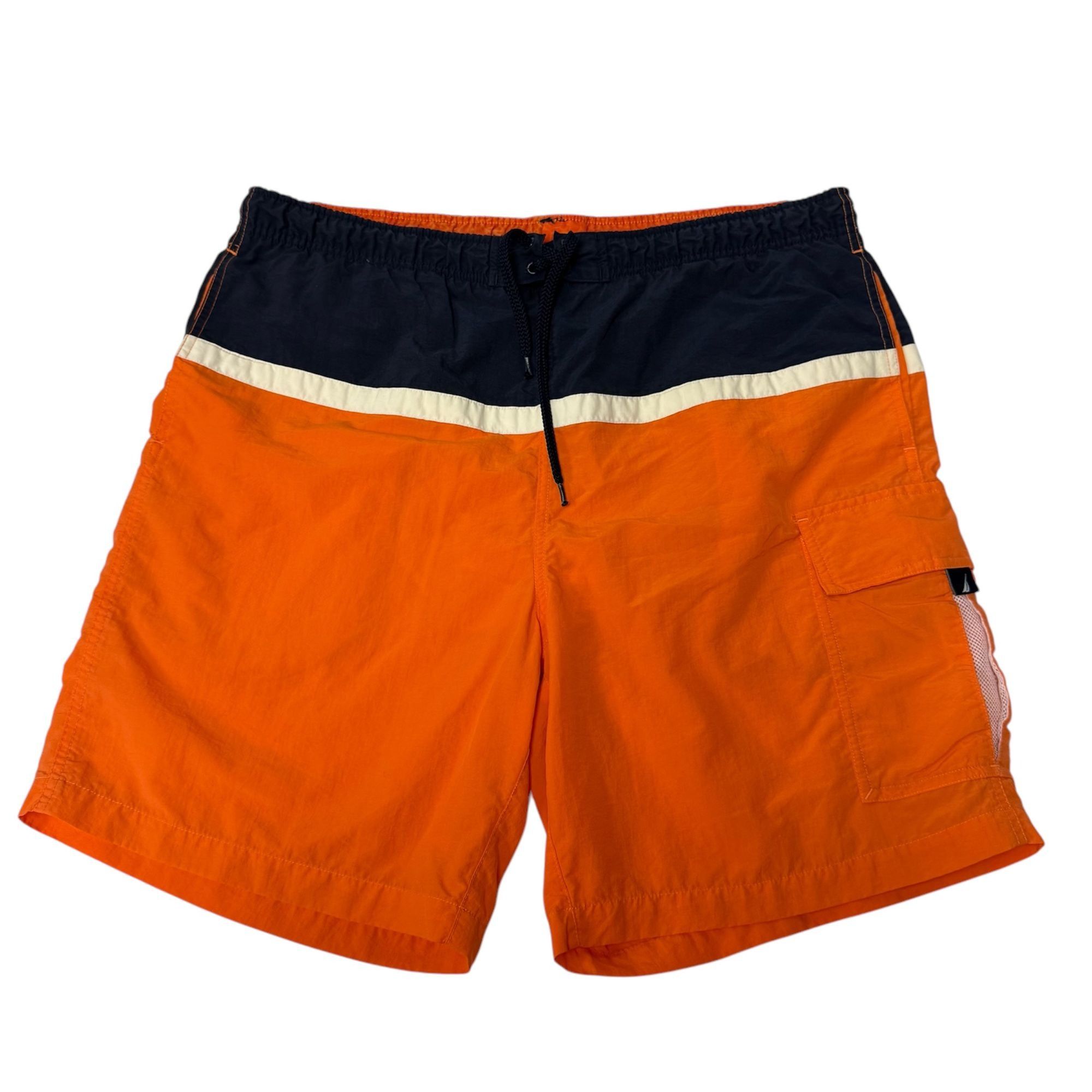 Nautica Vtg Nautica Swim Trunks Orange Blue COLOR BLOCK Shorts Size US 36 / EU 52 - 2 Thumbnail