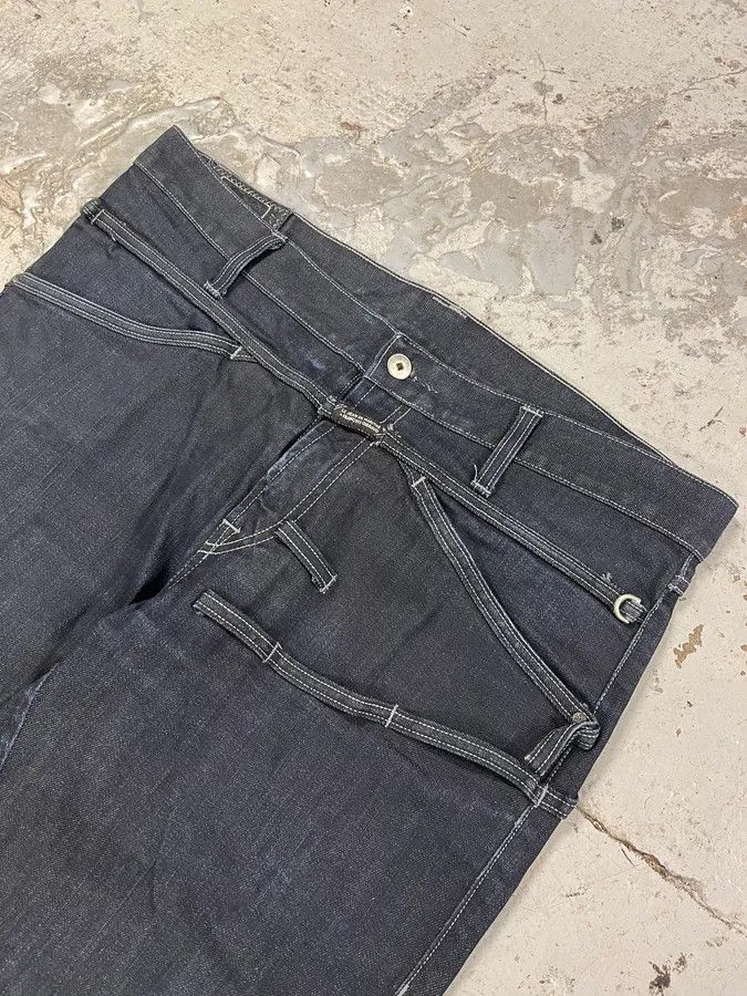 Marithe + Francois Girbaud 2000s Marithé + François Girbaud Navy Brut Denim Jeans Size US 34 / EU 50 - 5 Thumbnail