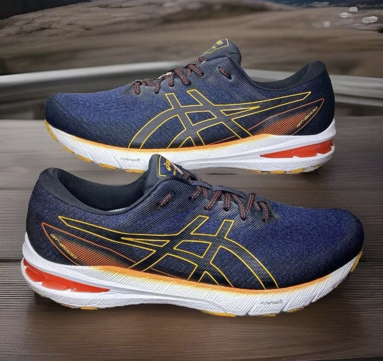 image of Us 14-Asics Gt 2000 10 Navy/ Orange/white Men's Runners Shoes in Blue