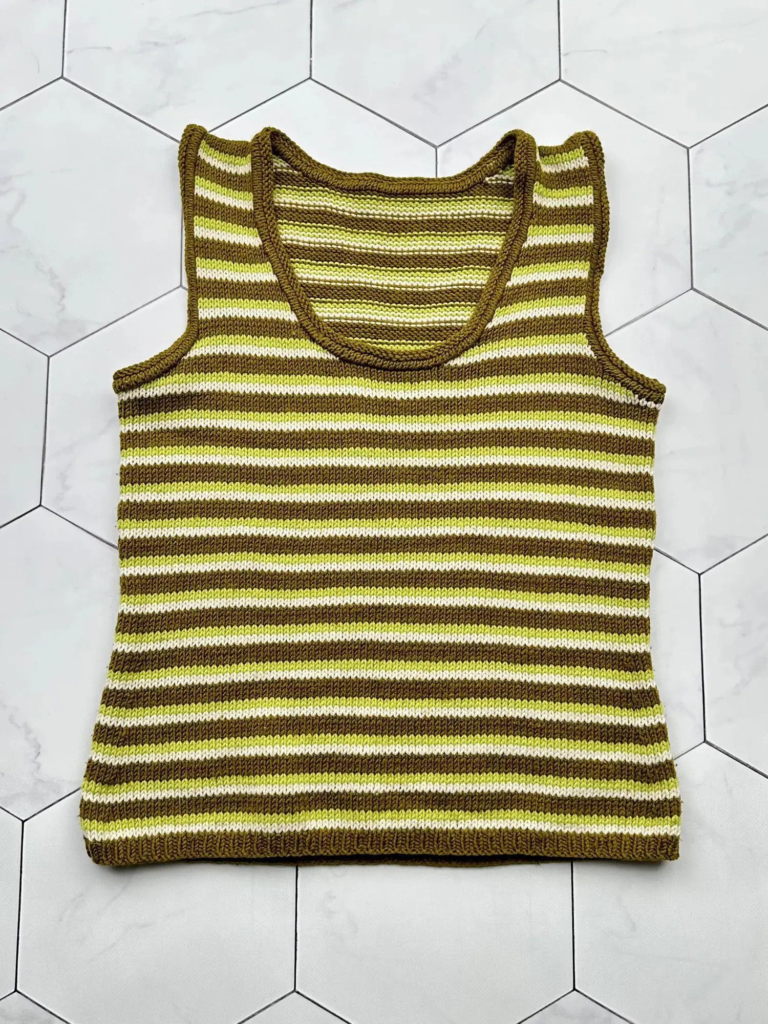 Vintage Striped Knit Vest (B426)E2D15